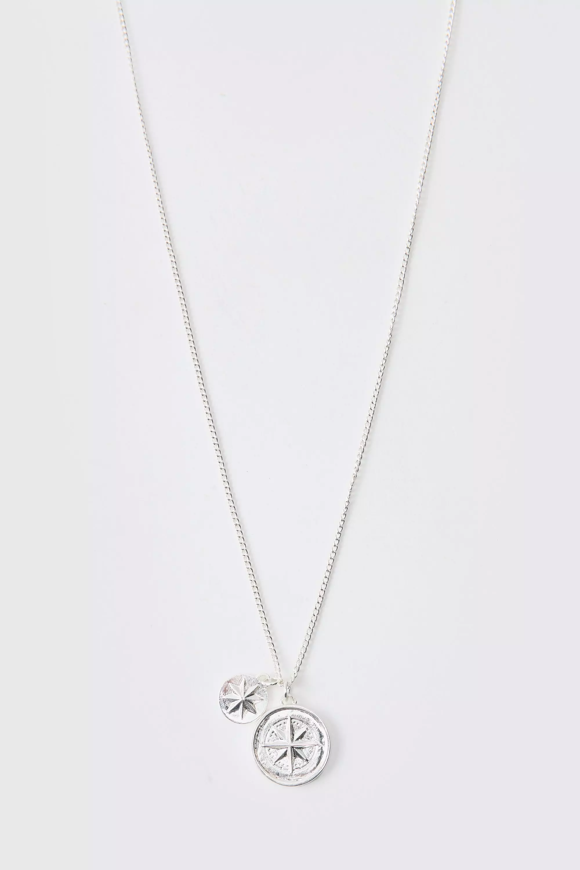 Collier argenté à pendentif boussole, Silver autre image