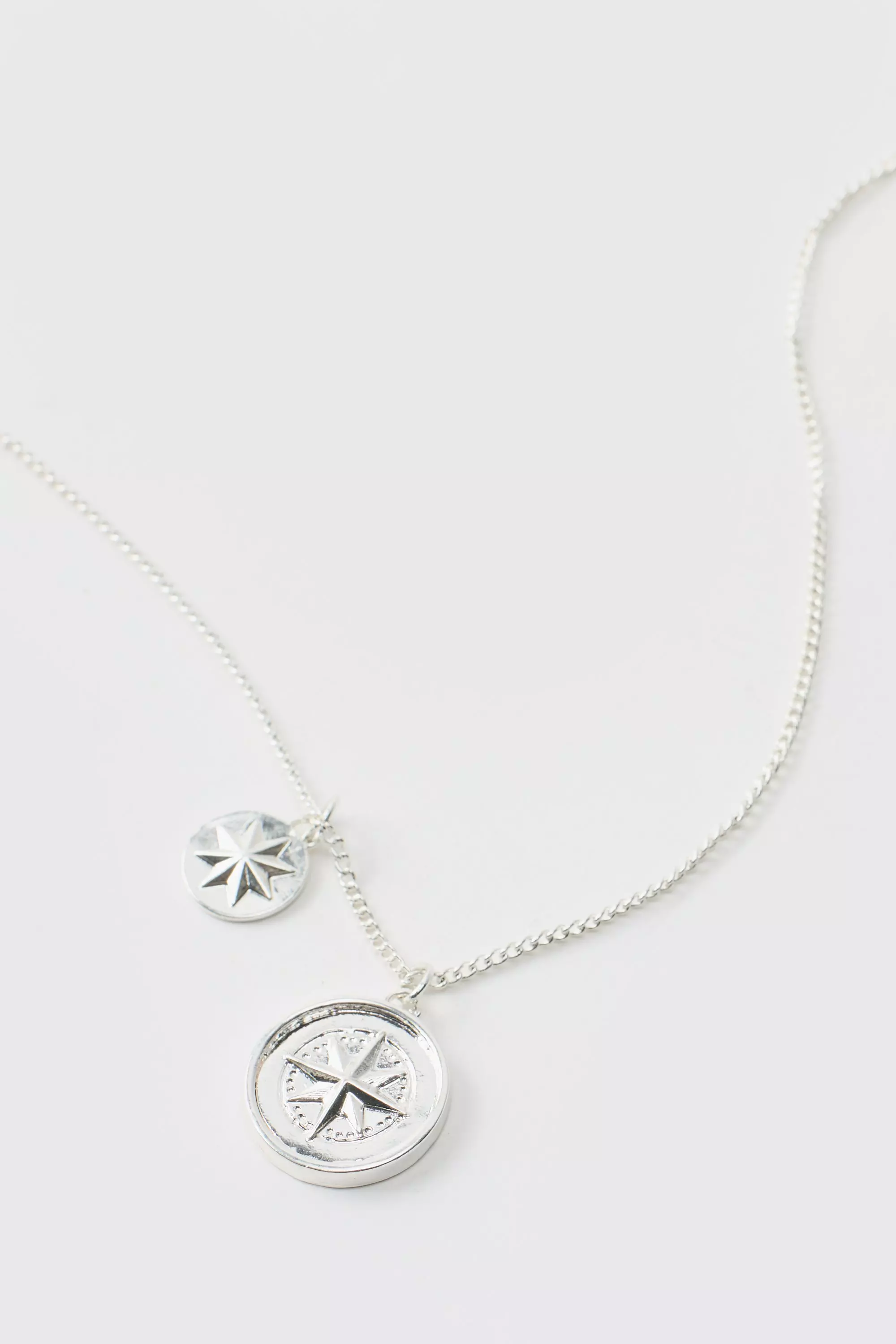 Collier argenté à pendentif boussole, Silver autre image