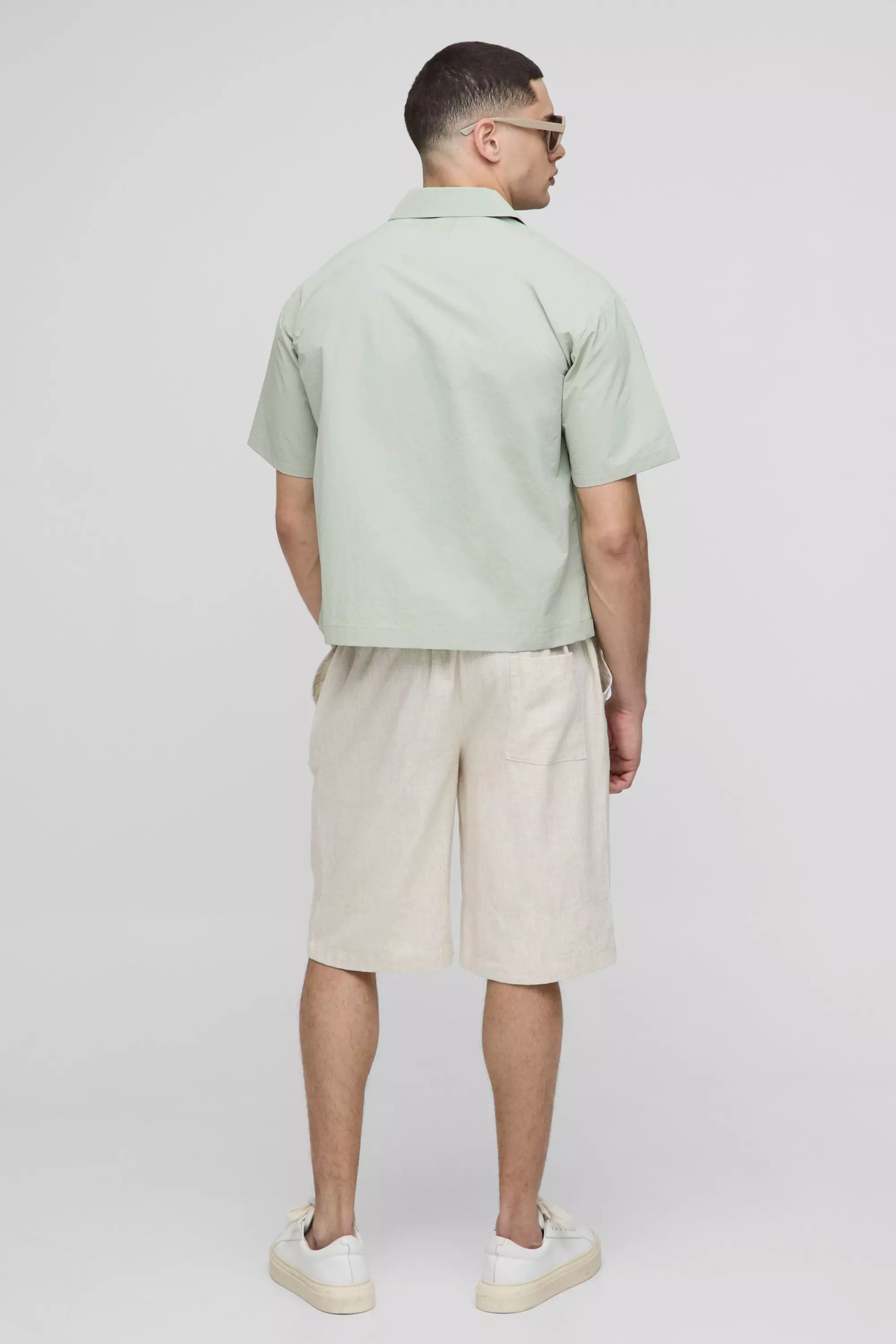 Chemise oversize zippée en nylon, Sage autre image