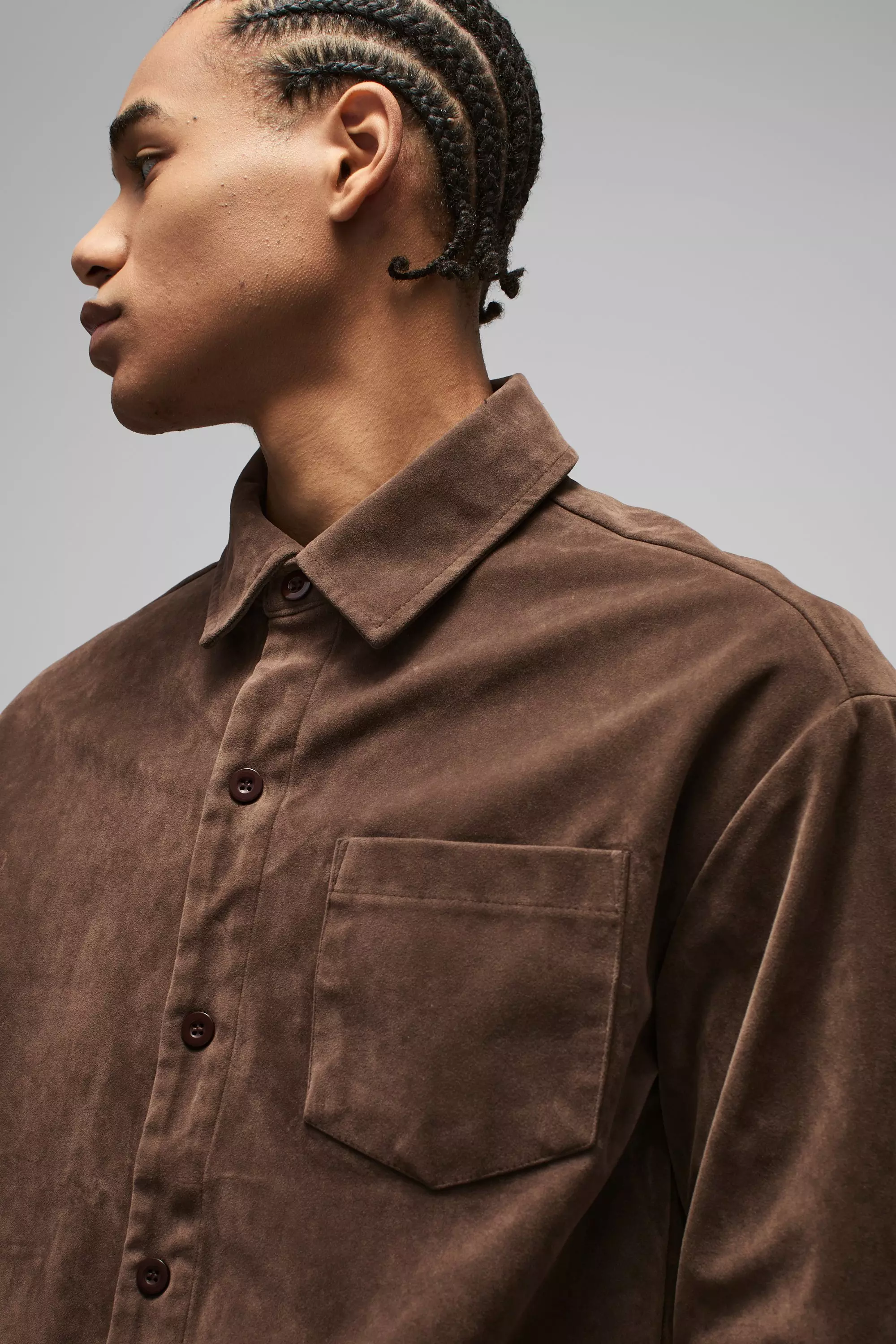 Chemise oversize épaisse en synthétique, Chocolate autre image