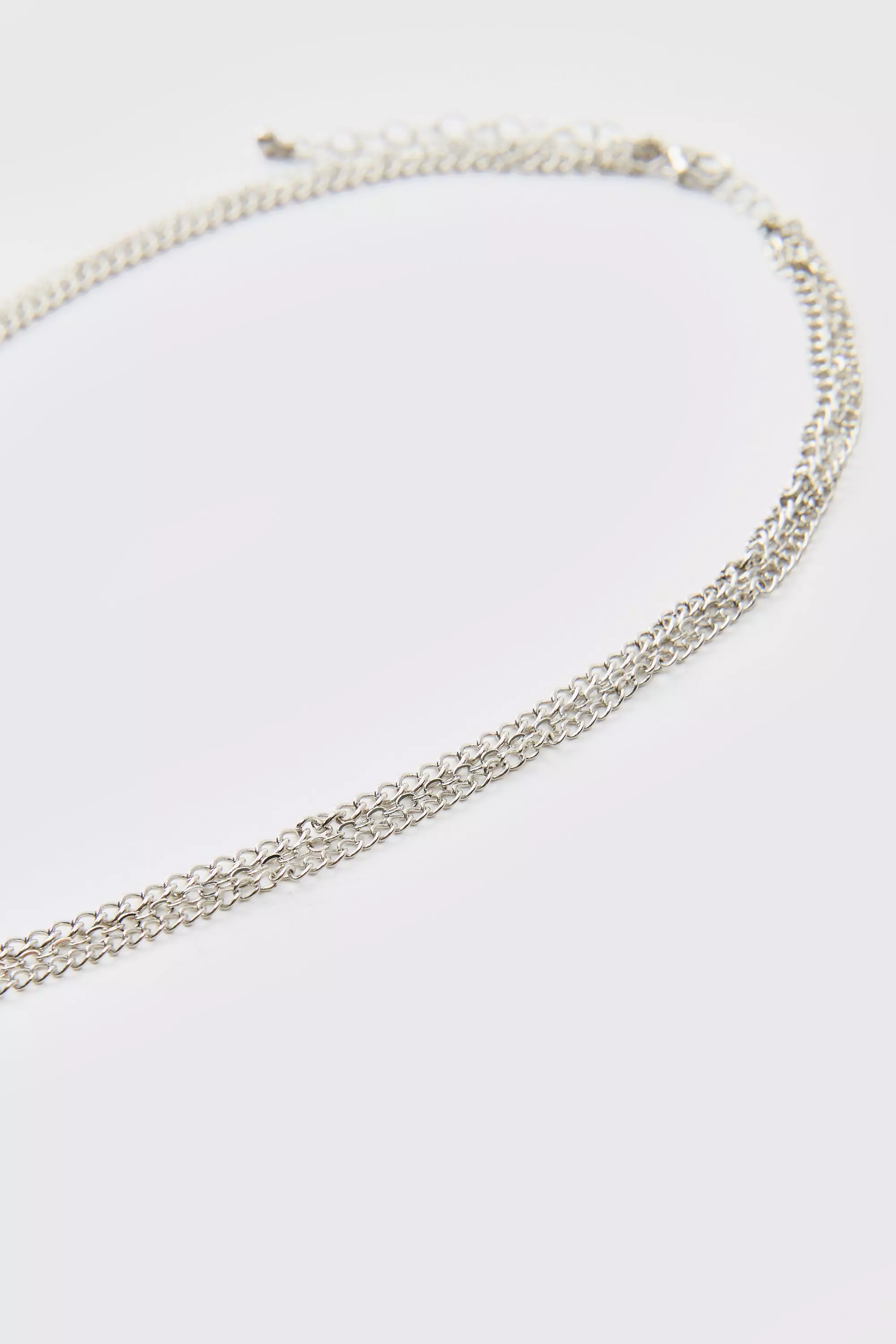 Silver Double Layered Cross Necklace alternative image