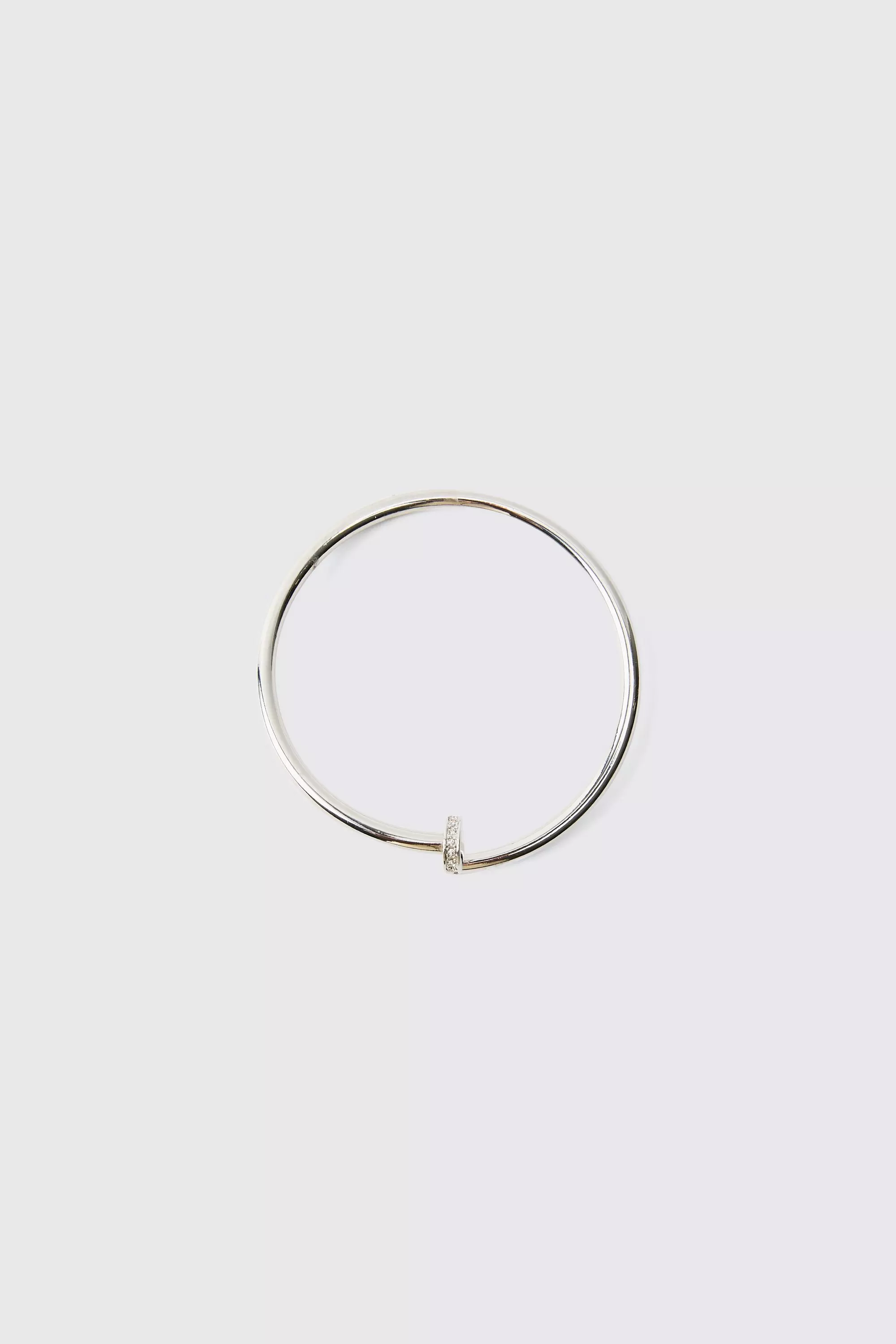 Nail Bangle Silver