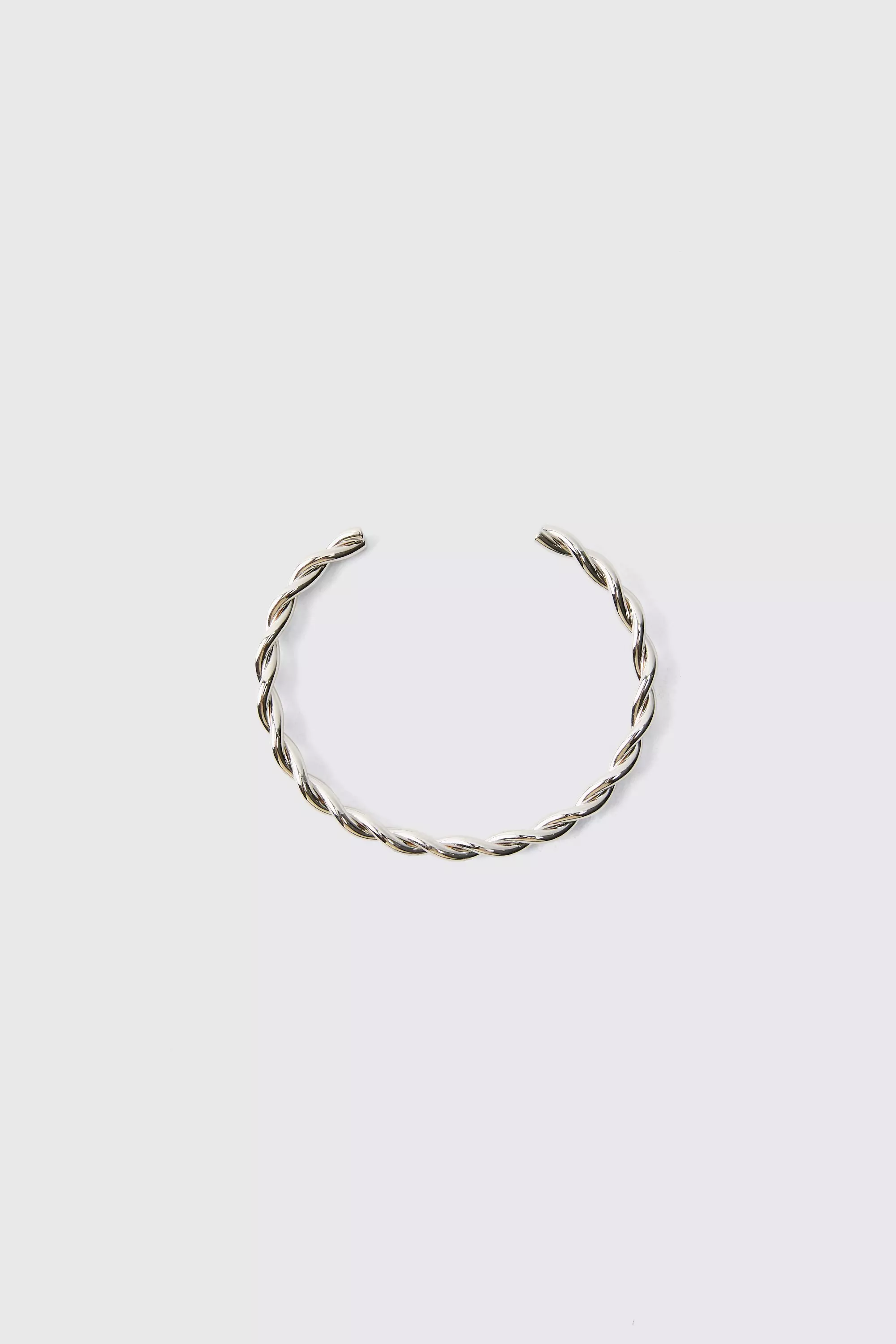 Silver Curved Bangle Silver