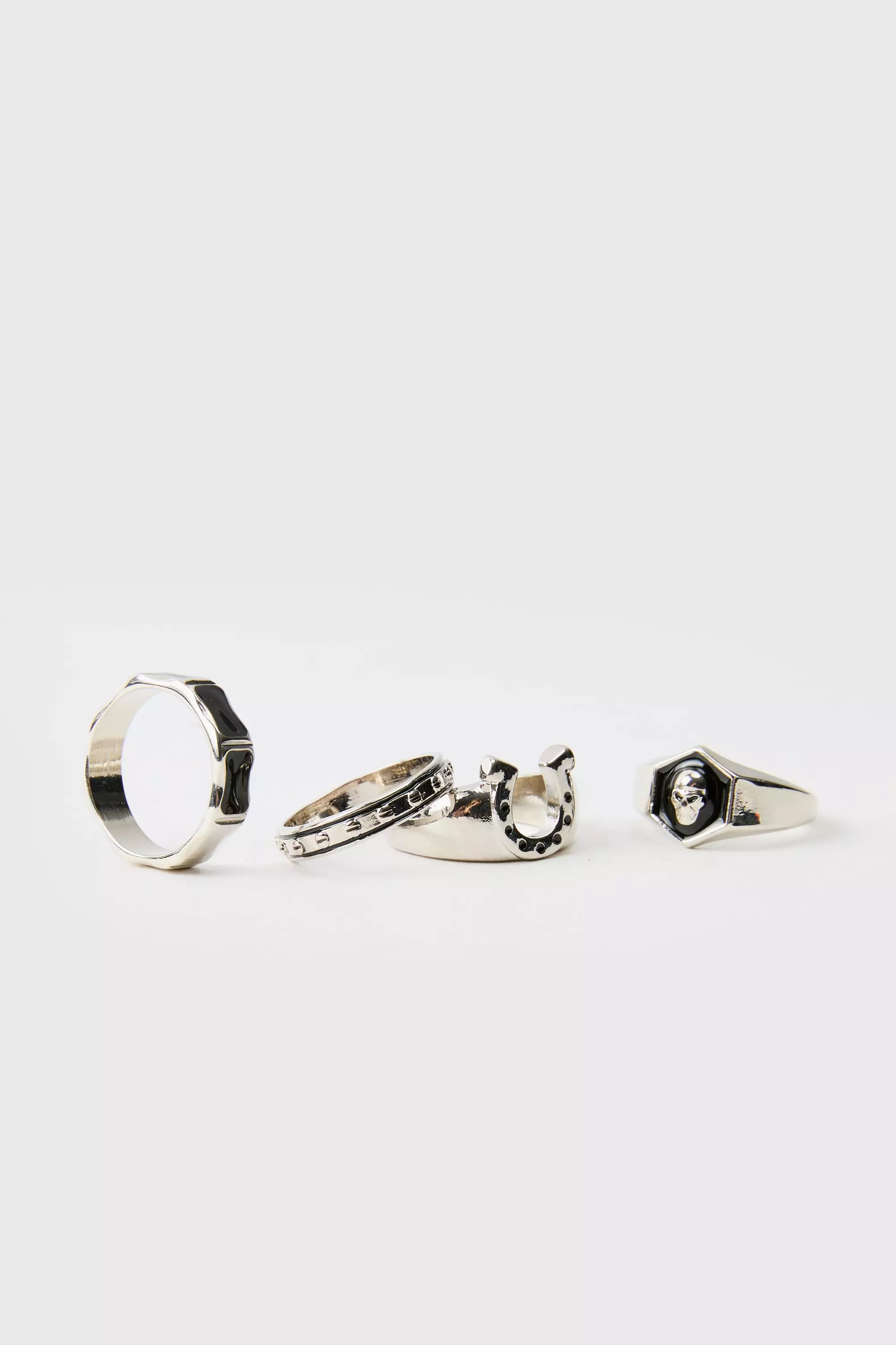 Skull Ring 4 Pack Silver