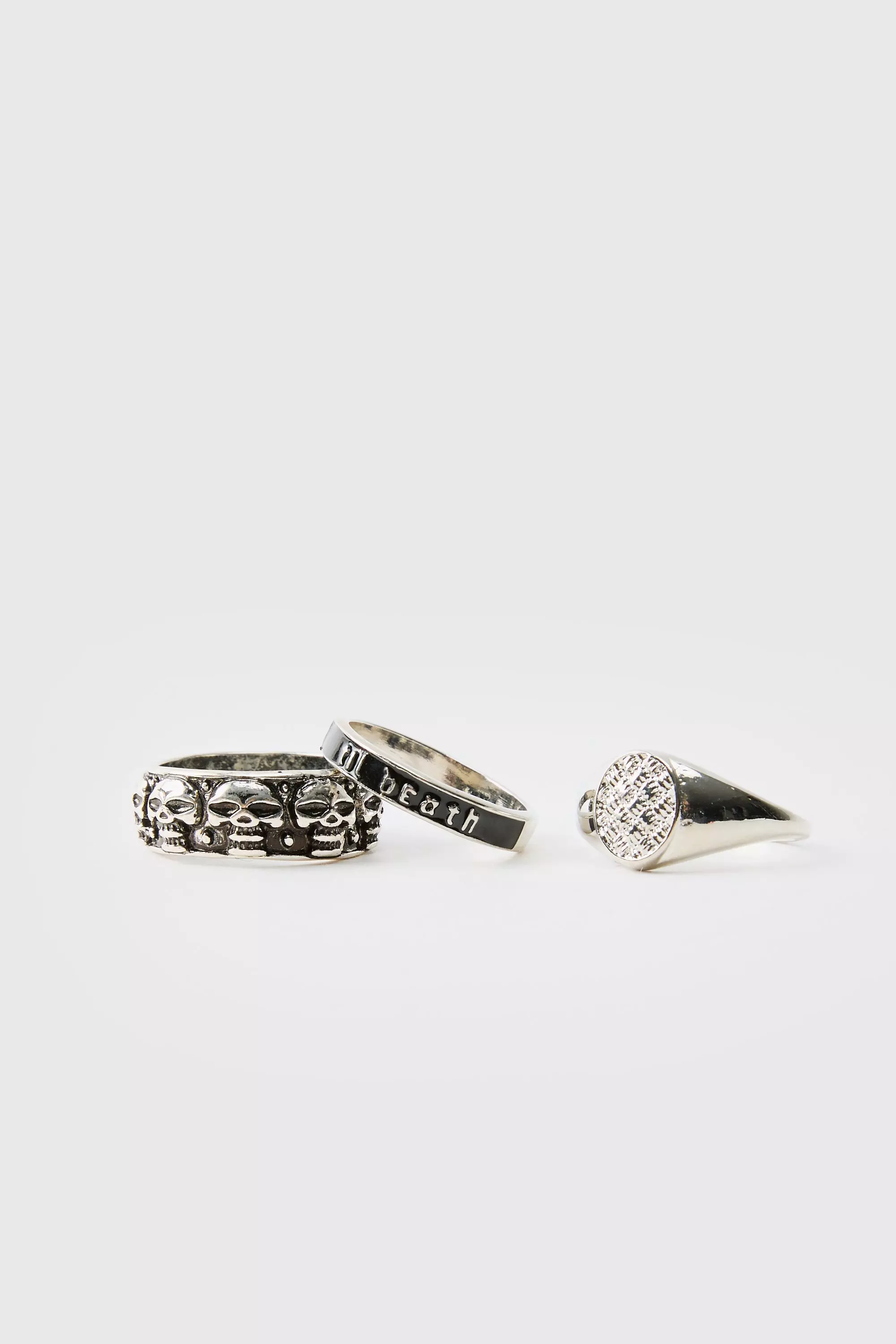 Skull Ring 3 Pack Silver