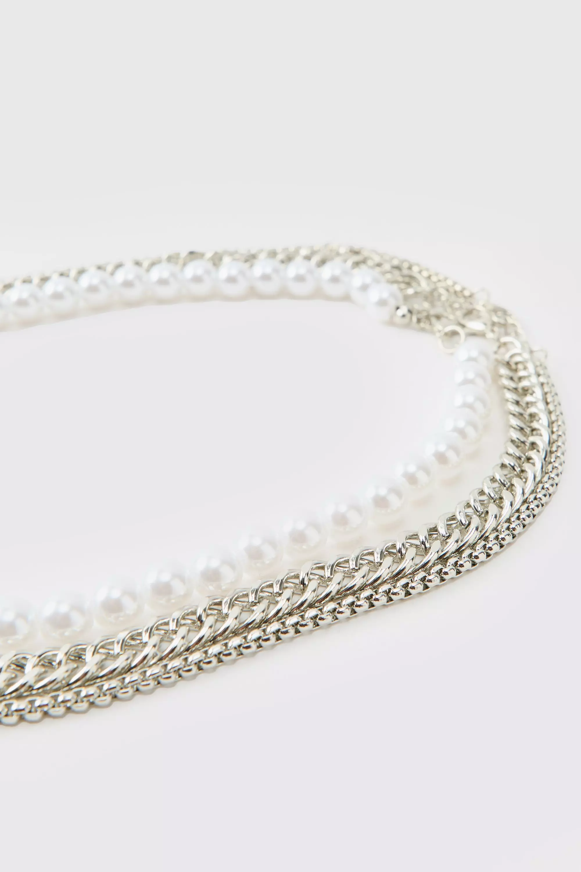 Mehrlagige Halskette mit Federn, Silver alternatives Bild
