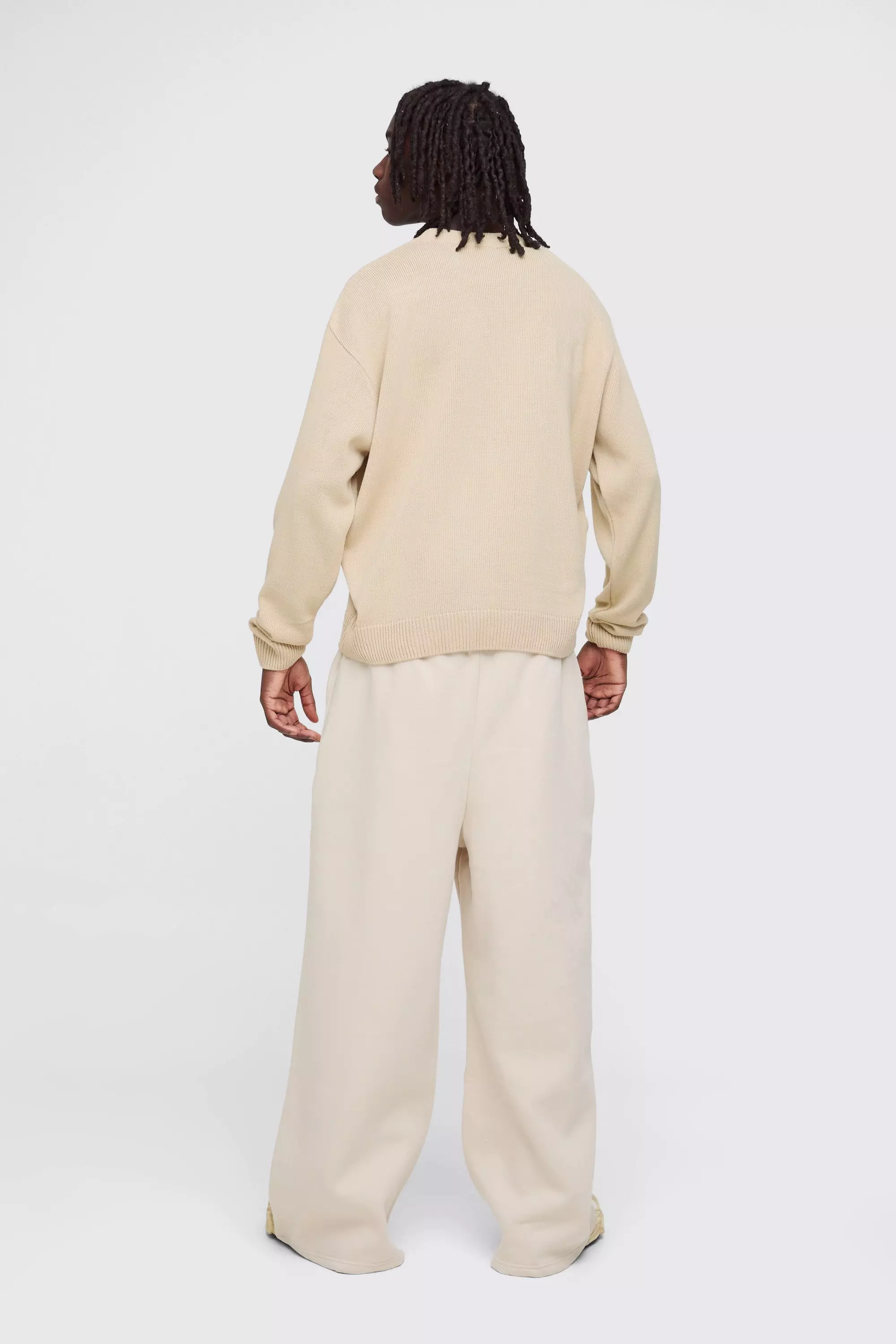 Kastiger Oversize Pullover mit Herz-Stickerei, Stone alternatives Bild