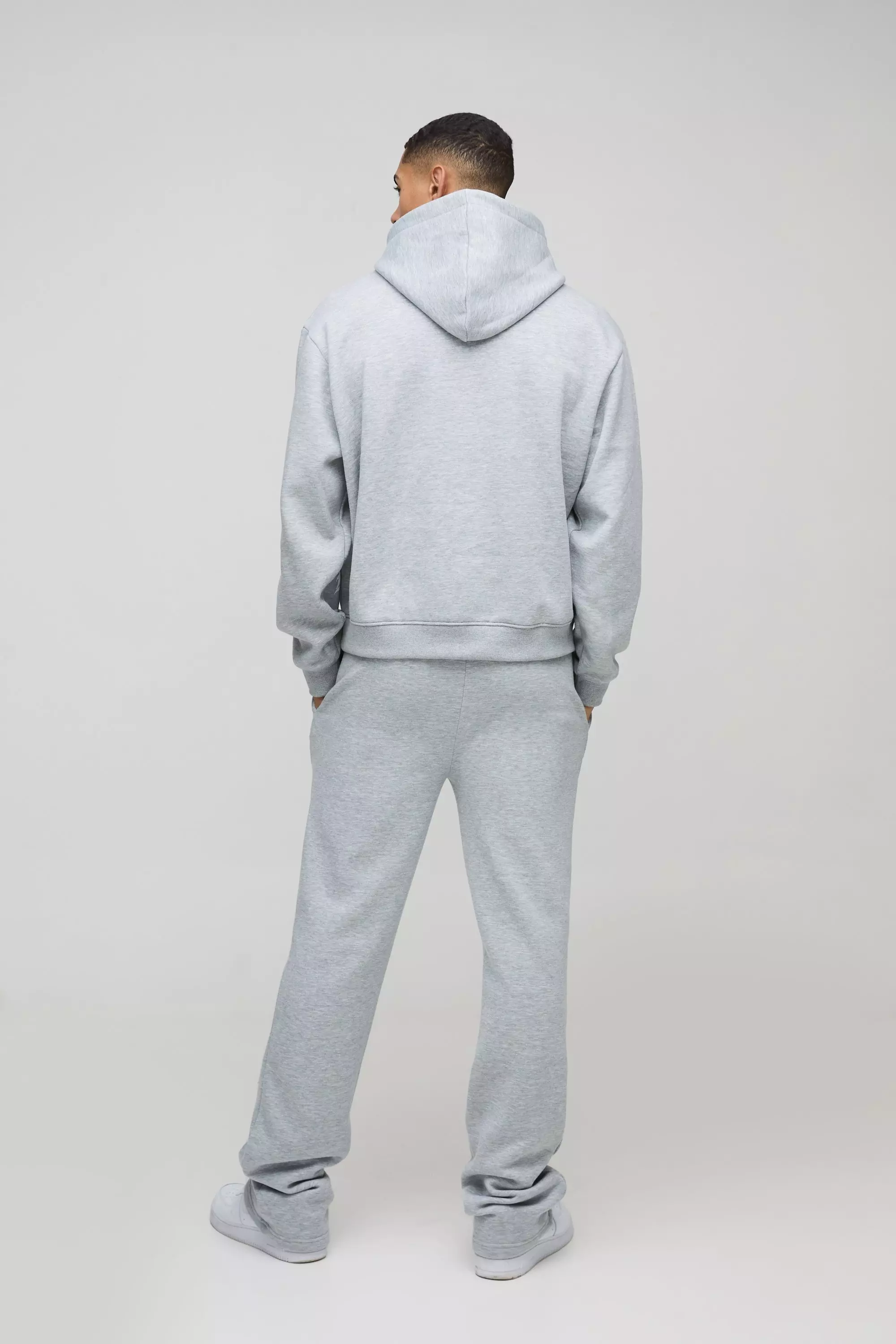 Grey marl Oversized Boxy Printed Flared Tracksuit alternative image