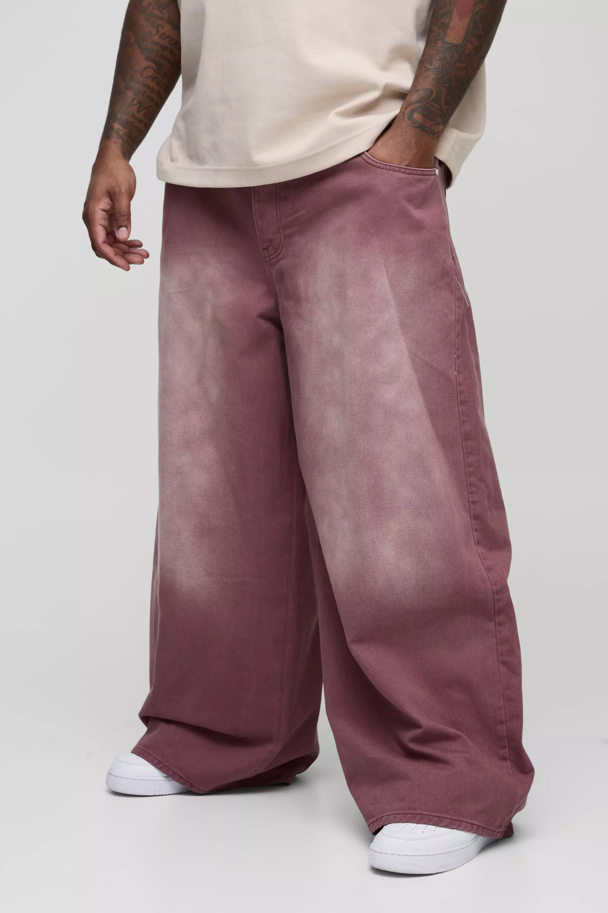 Red Plus Onbewerkte Extreem Gebleekte Baggy Jeans alternatieve afbeelding