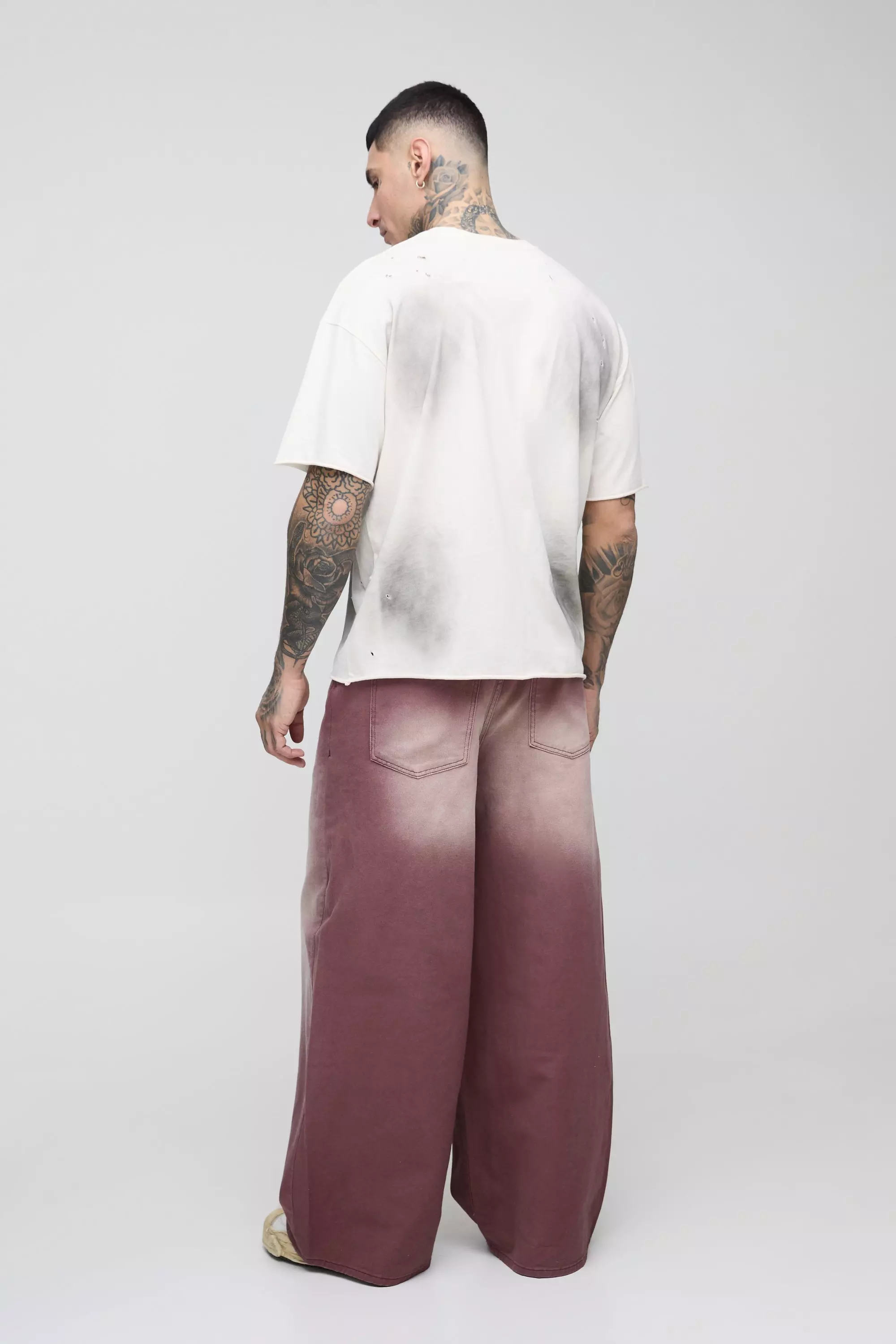 Red Tall Baggy Rigid Extreme Washed Jeans alternative image