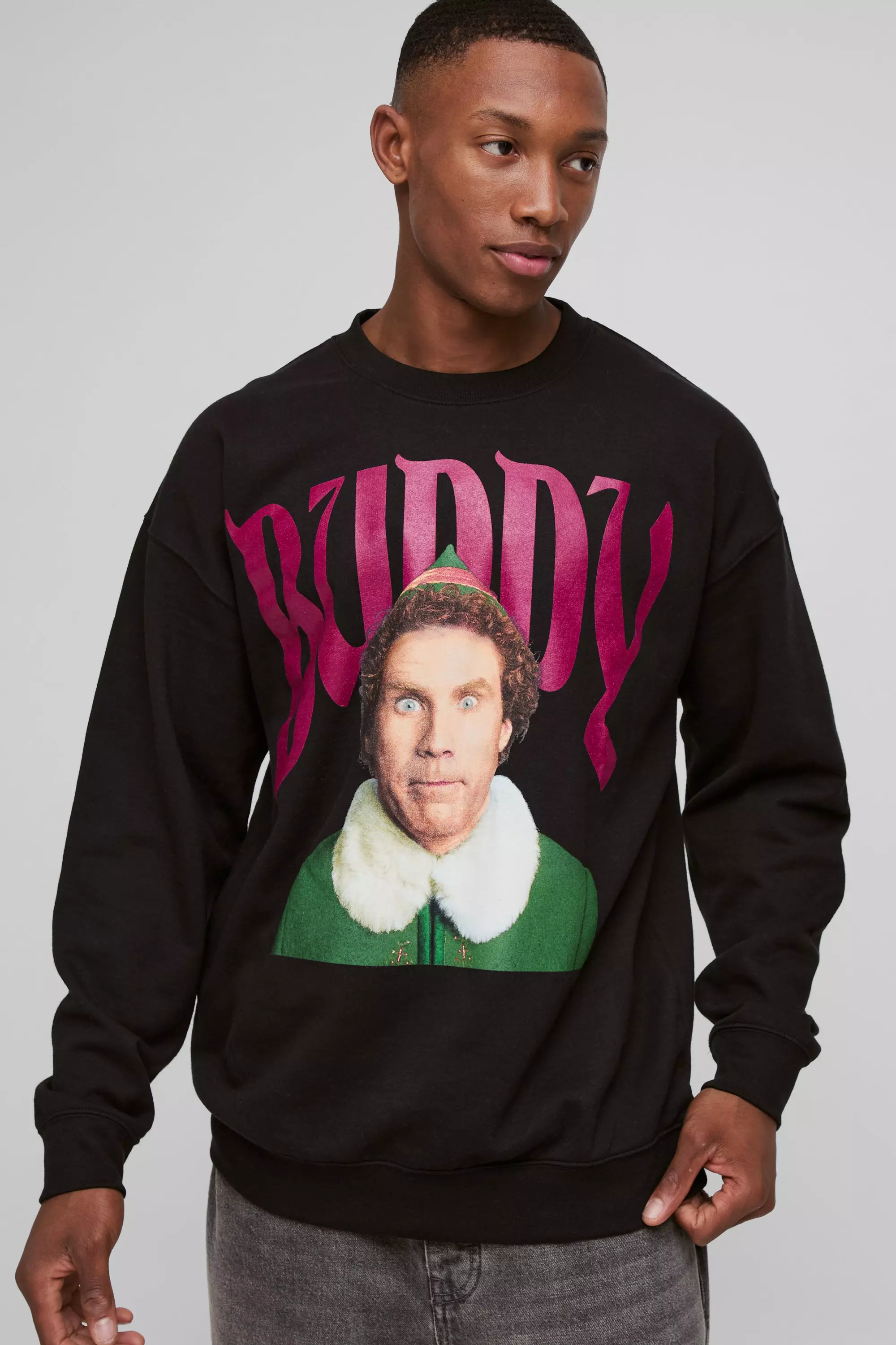 Sweat oversize à imprimé Buddy The Elf, Black autre image