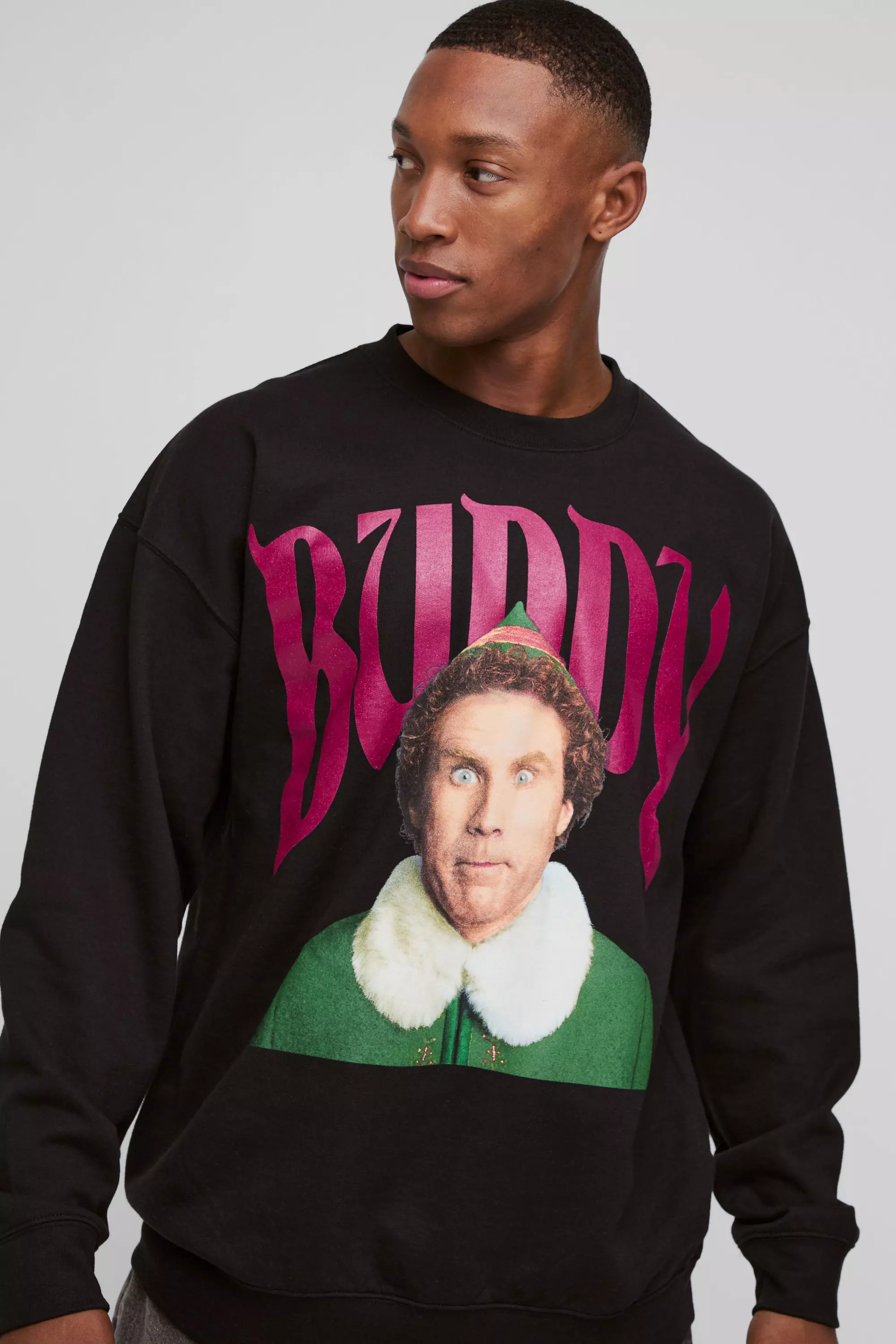 Sweat oversize à imprimé Buddy The Elf, Black autre image