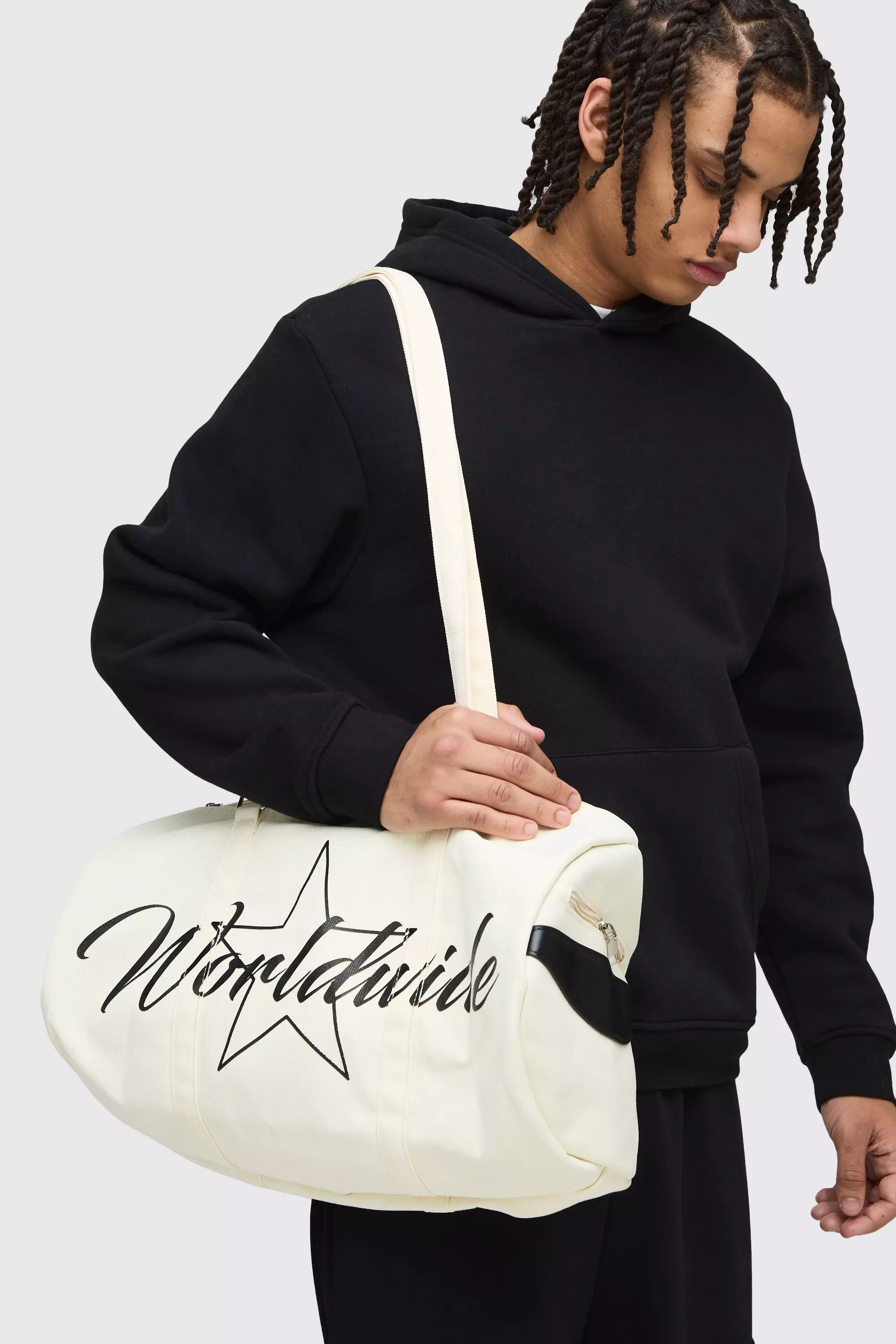 Canvas Rucksack mit Print, Black alternatives Bild