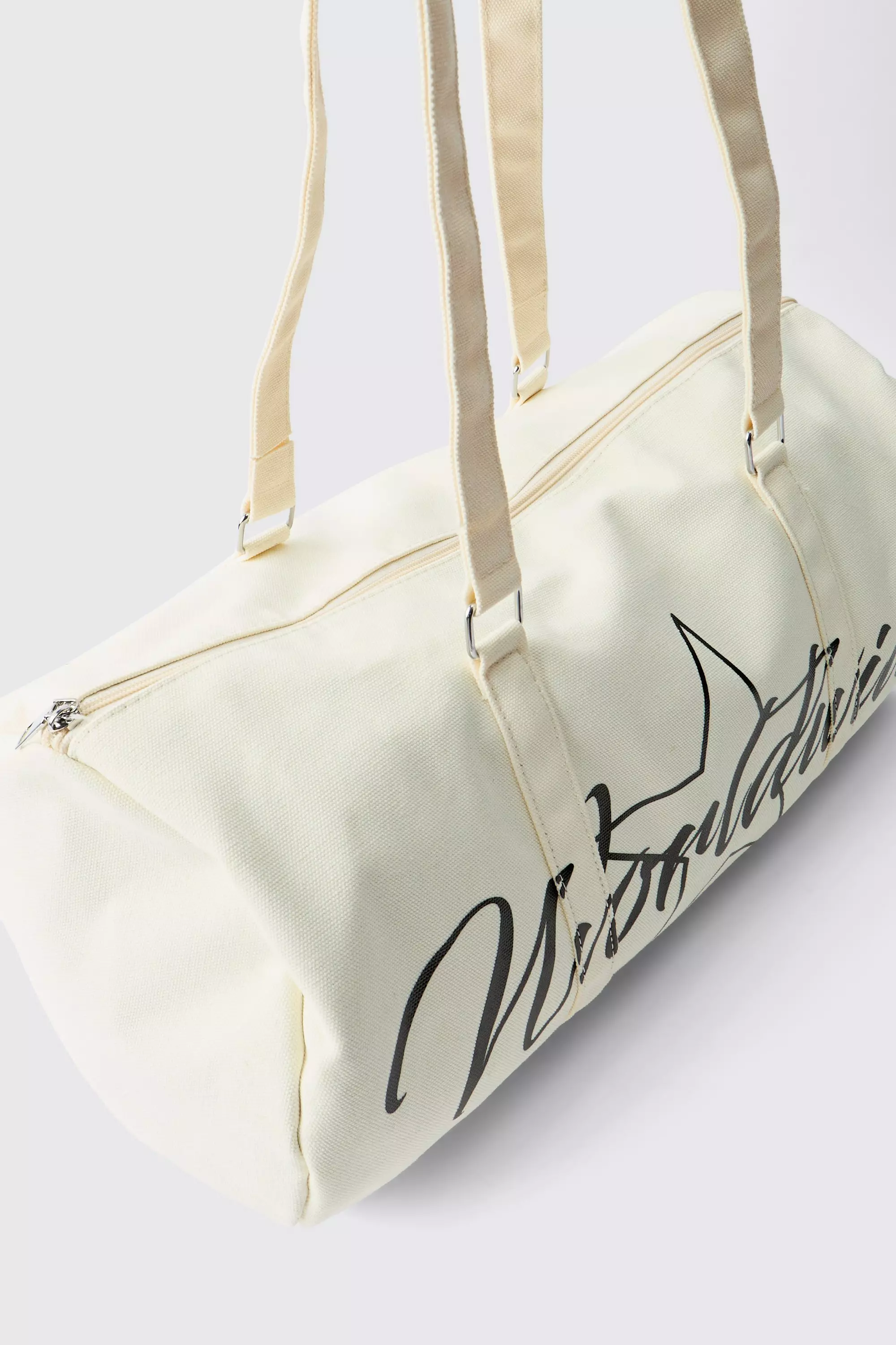 Canvas Rucksack mit Print, Black alternatives Bild