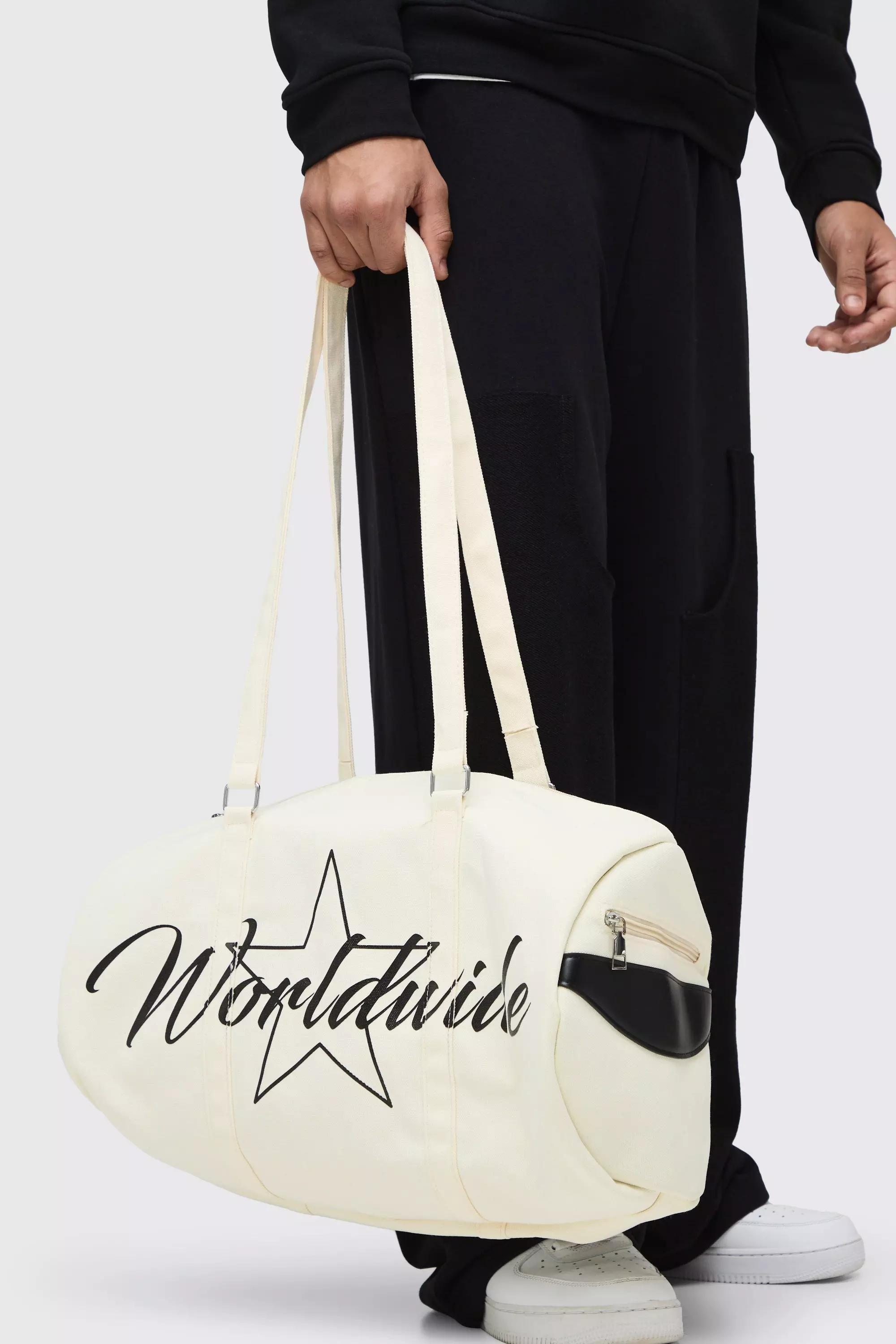 Canvas Rucksack mit Print, Black alternatives Bild
