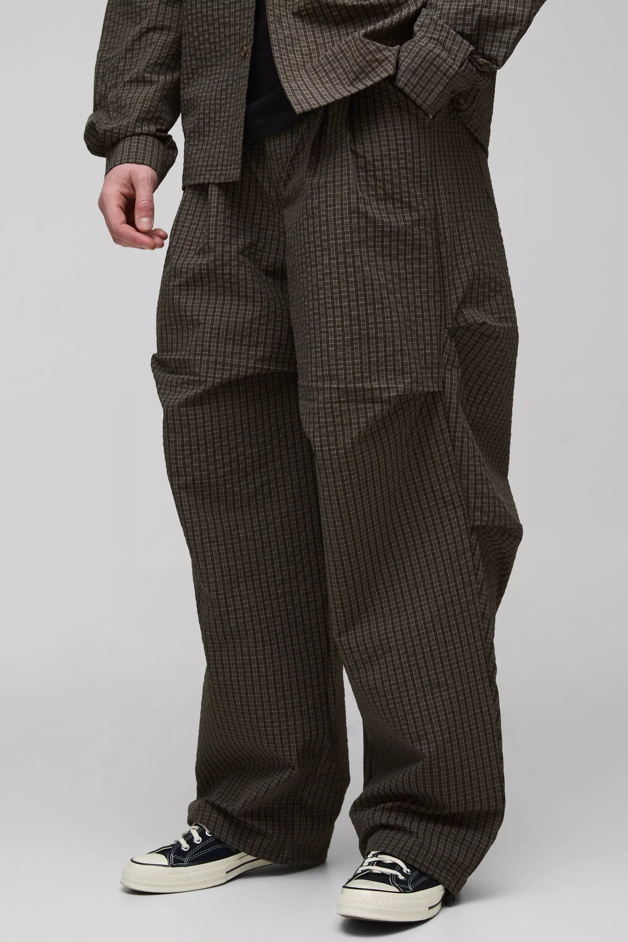 Tall - Pantalon baggy à carreaux, Charcoal autre image
