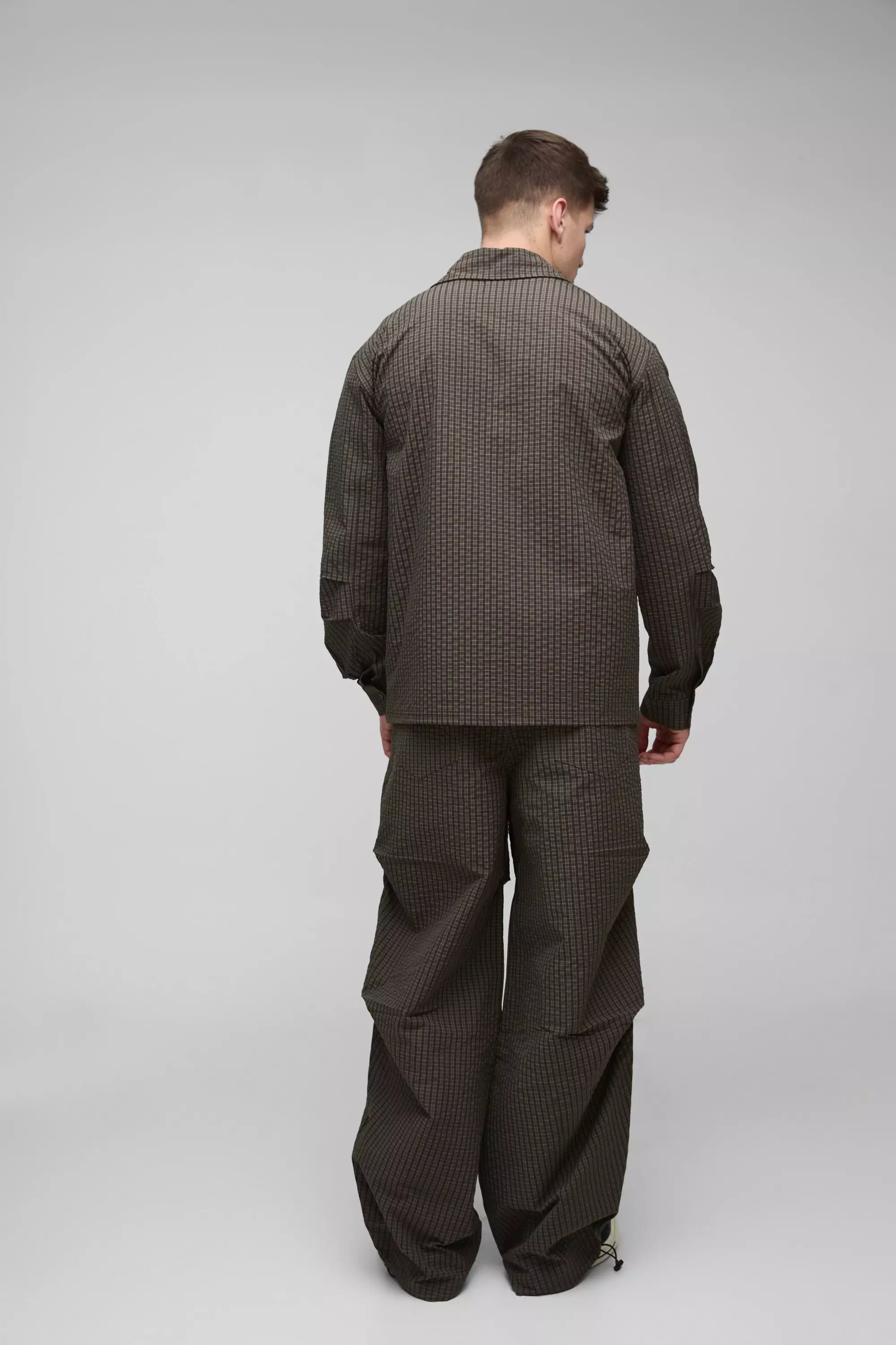 Tall - Pantalon baggy à carreaux, Charcoal autre image