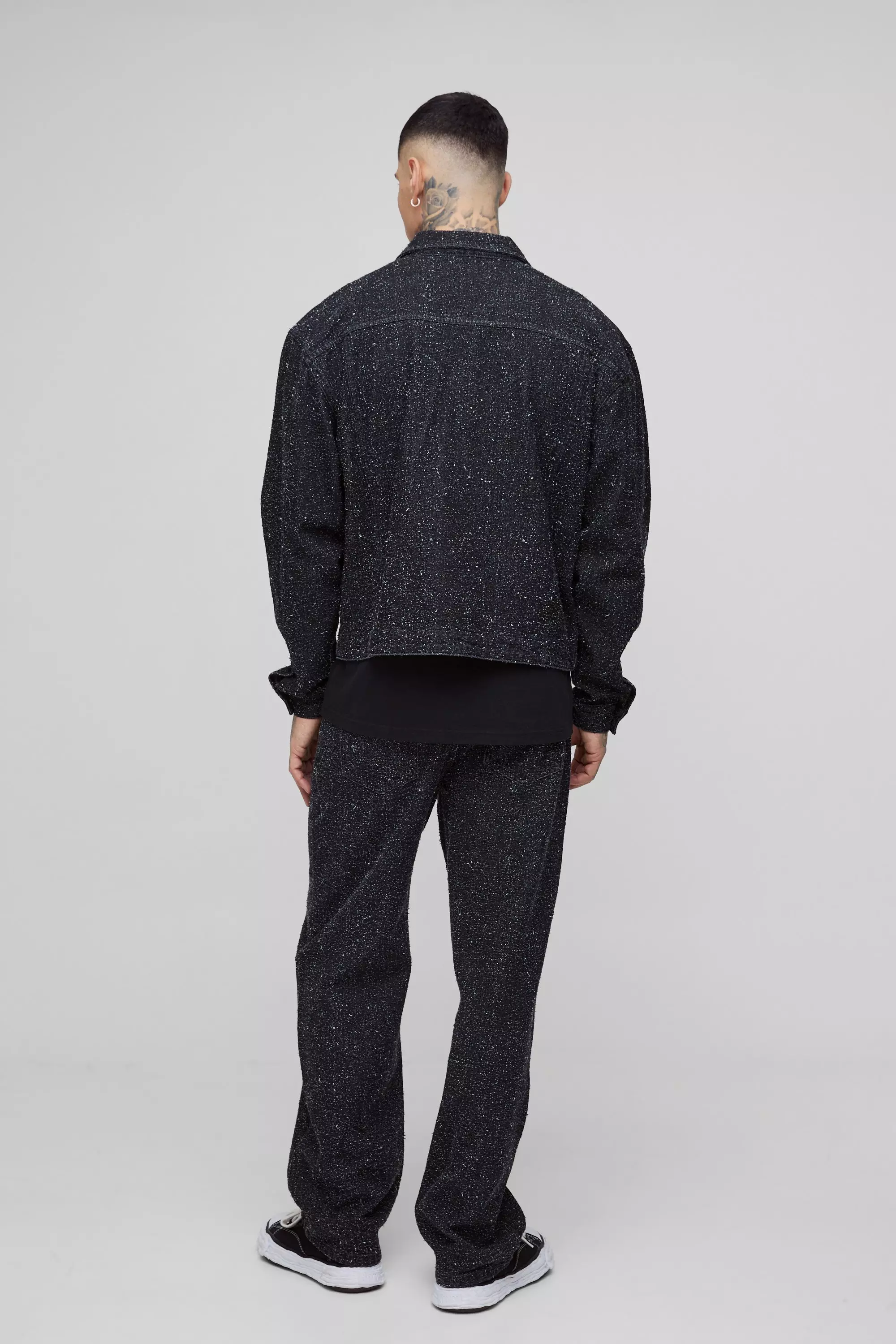 Black Tall Oversized Neppy Spijkerjas alternatieve afbeelding