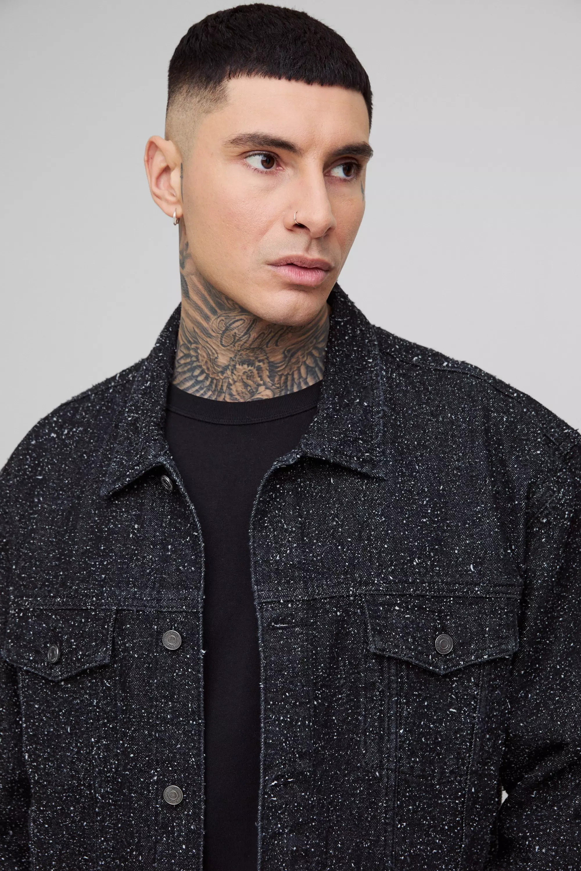 Black Tall Oversized Neppy Spijkerjas alternatieve afbeelding