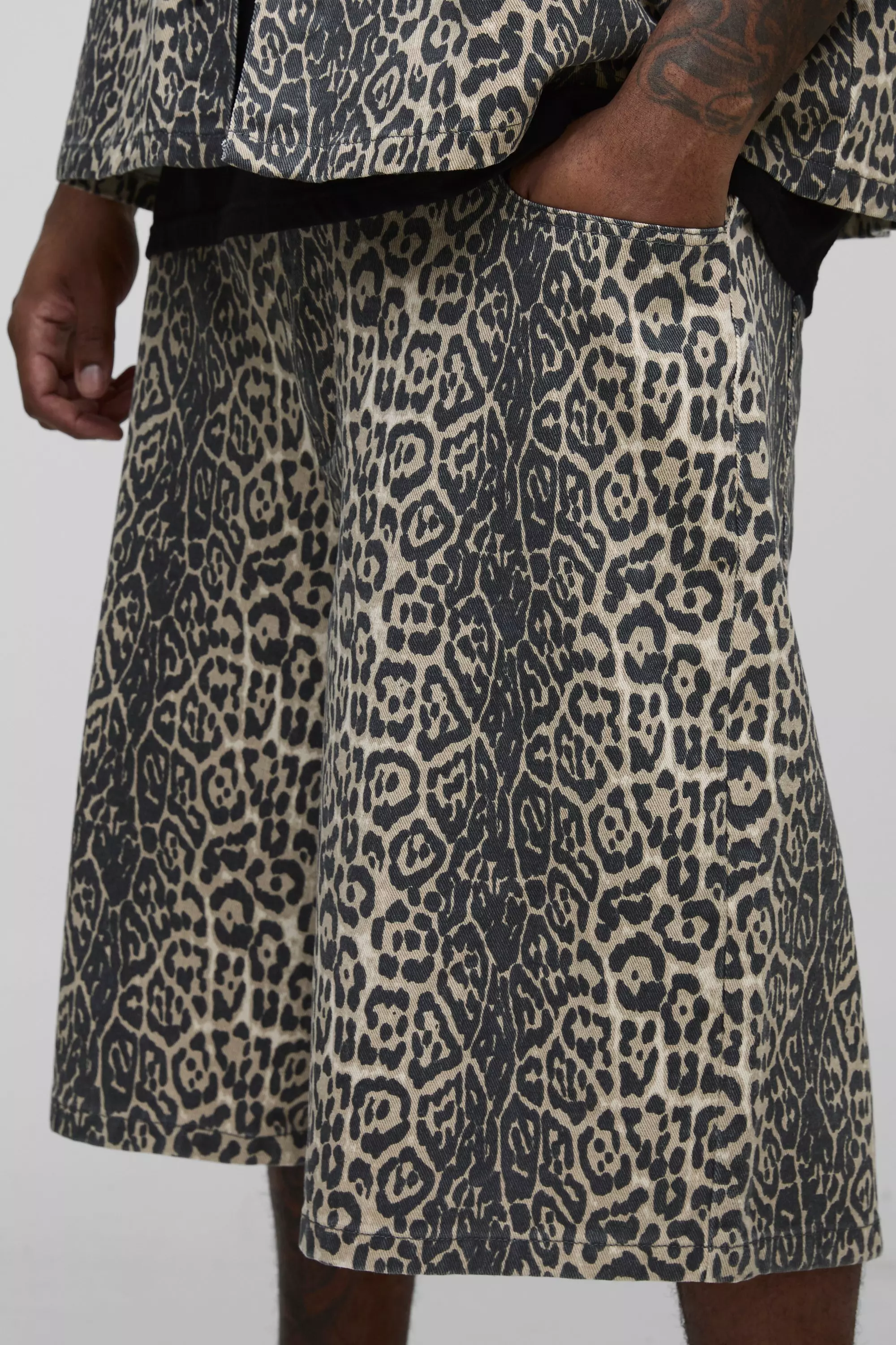 Tan Plus Gebleekte Luipaardprint Joggingbroek alternatieve afbeelding