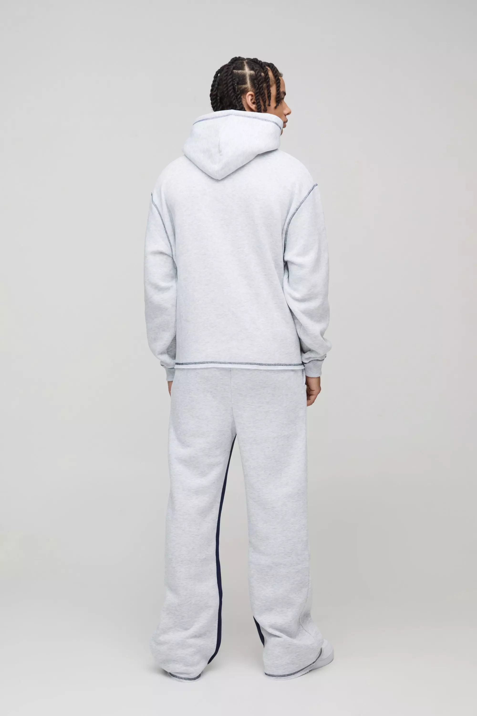 boohoo BOXY TOWELLING スウェット & ショート トラックスーツ Ribbed Oversized Top & Trouser Lounge Set | boohoo