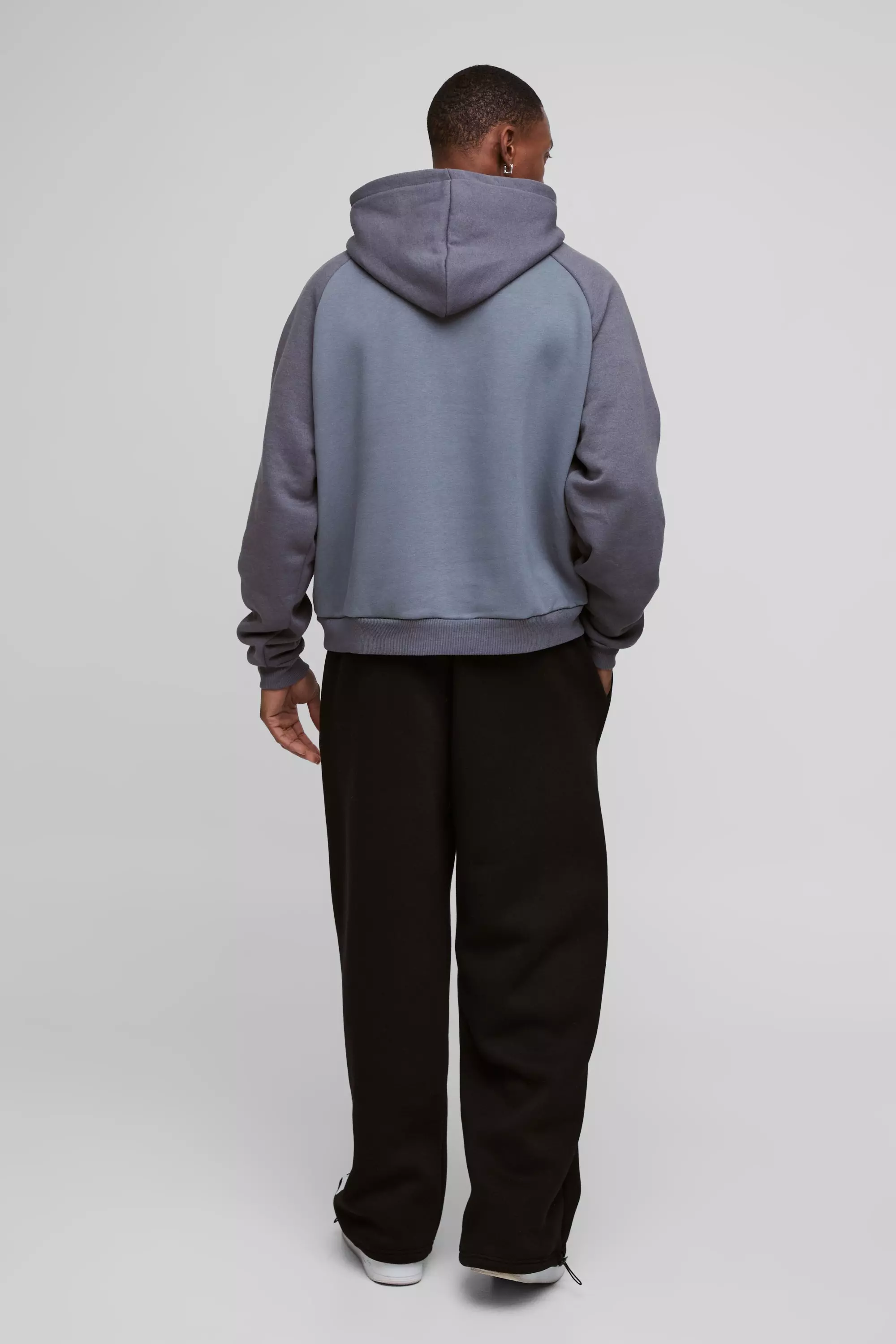Kastiger Oversize Official Colorblock Hoodie, Charcoal alternatives Bild