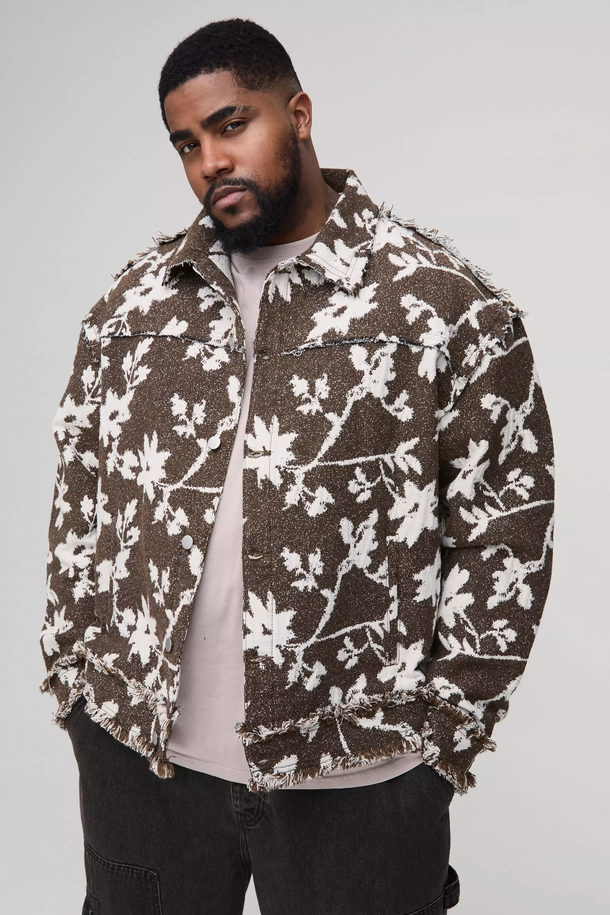 Chocolate Plus Floral Tapestry Oversized Overshirt alternative image