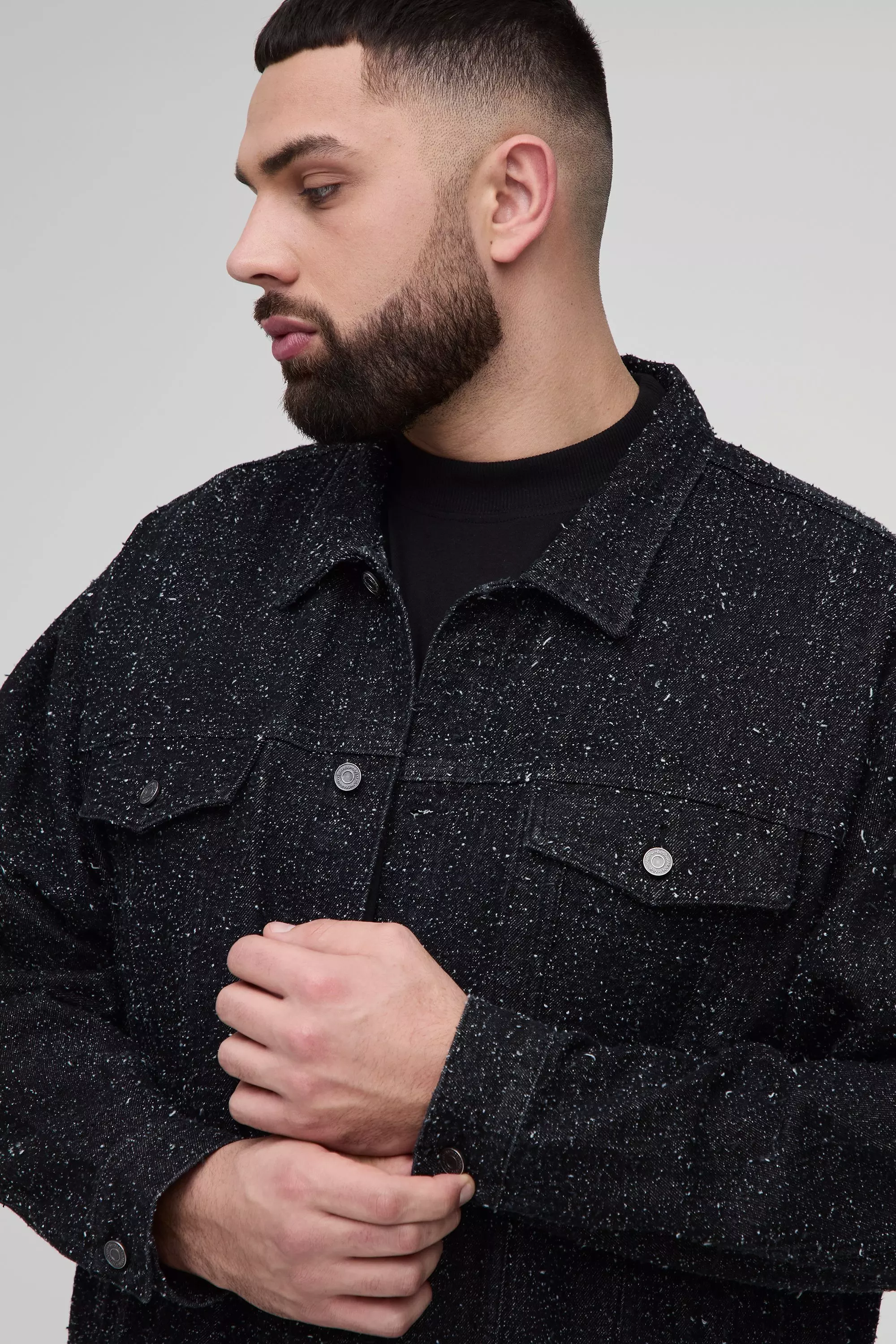 Plus Oversize Jeansjacke, Black alternatives Bild