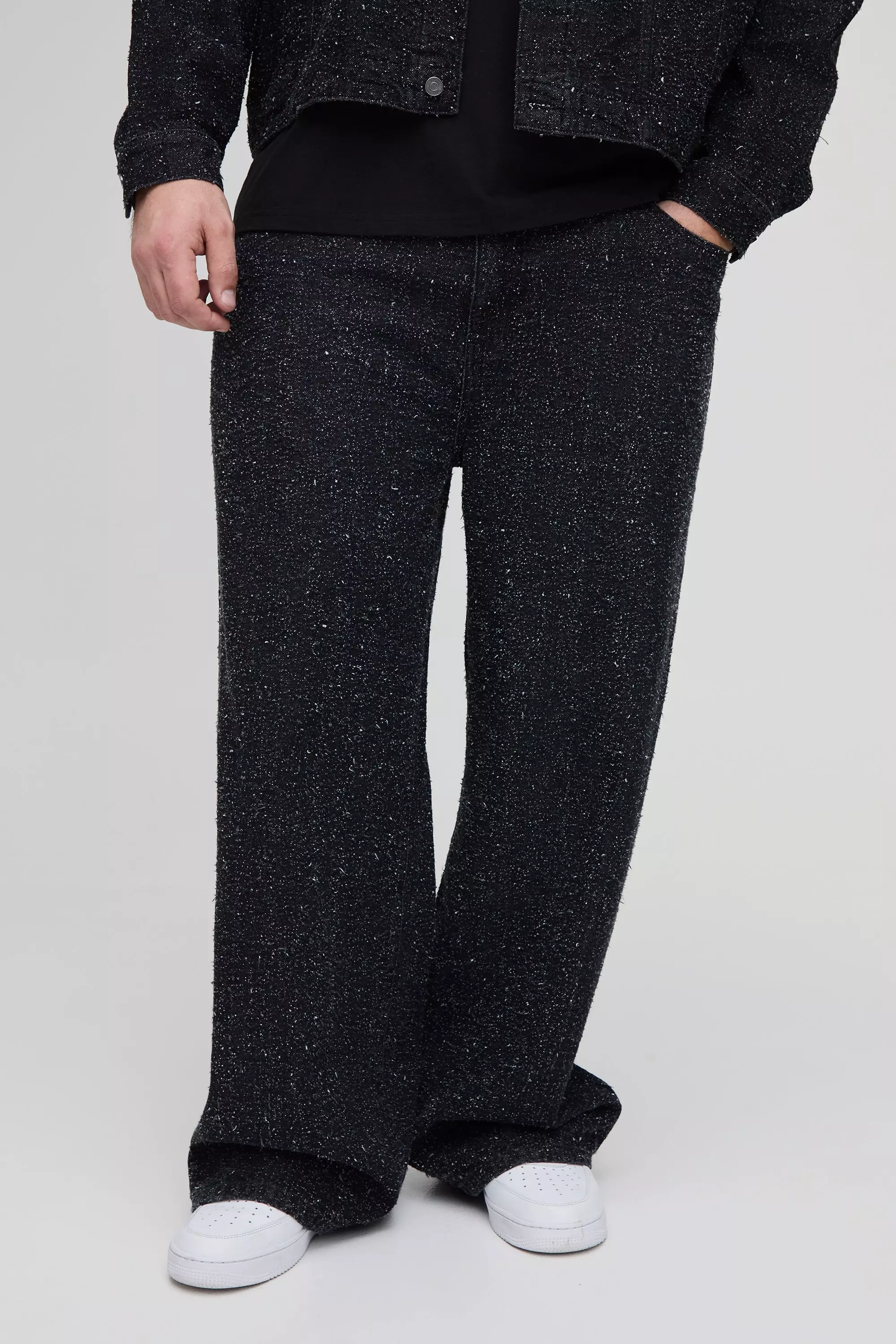 Black Plus Textured Denim Relaxed Fit Jeans alternative image