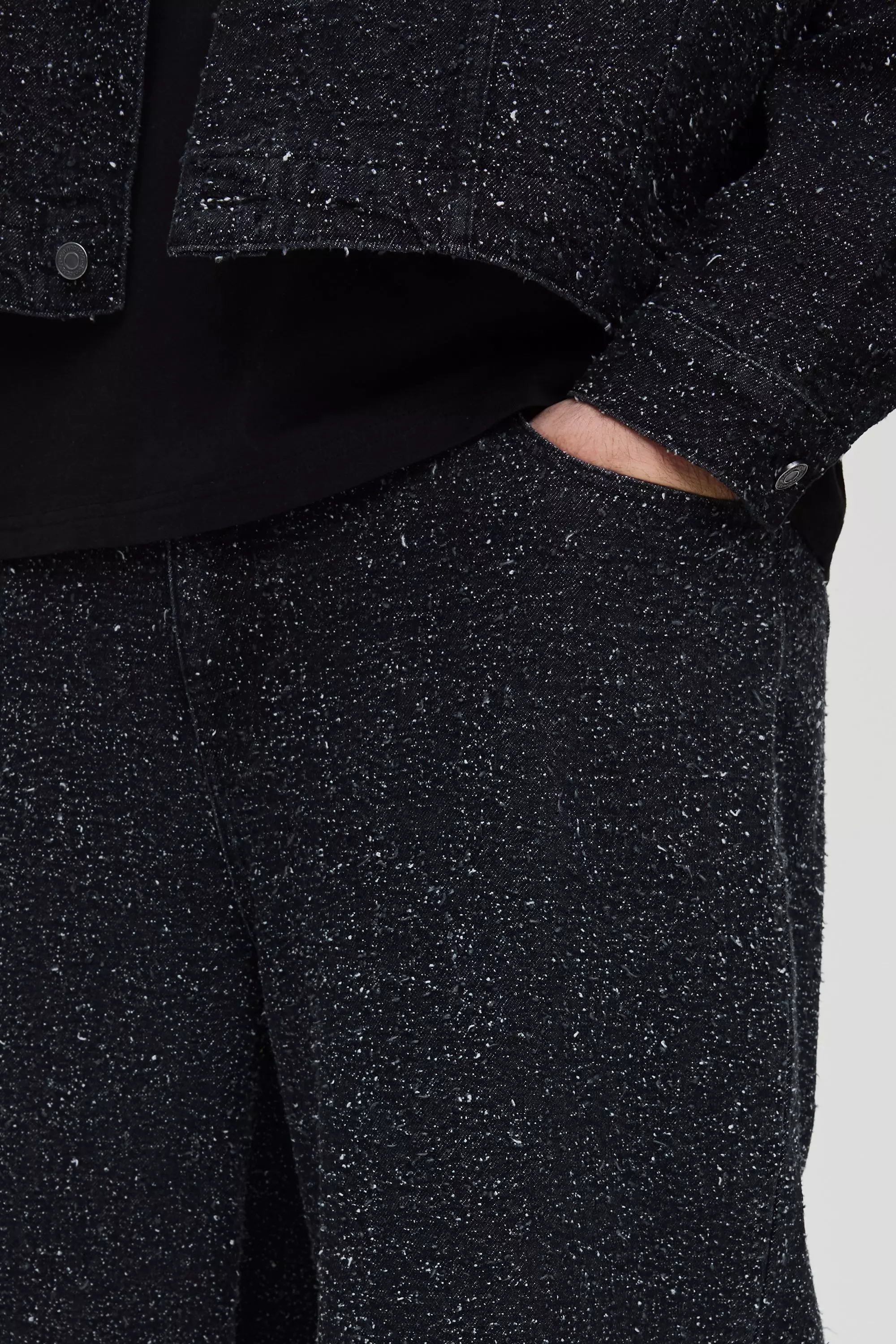 Black Plus Textured Denim Relaxed Fit Jeans alternative image