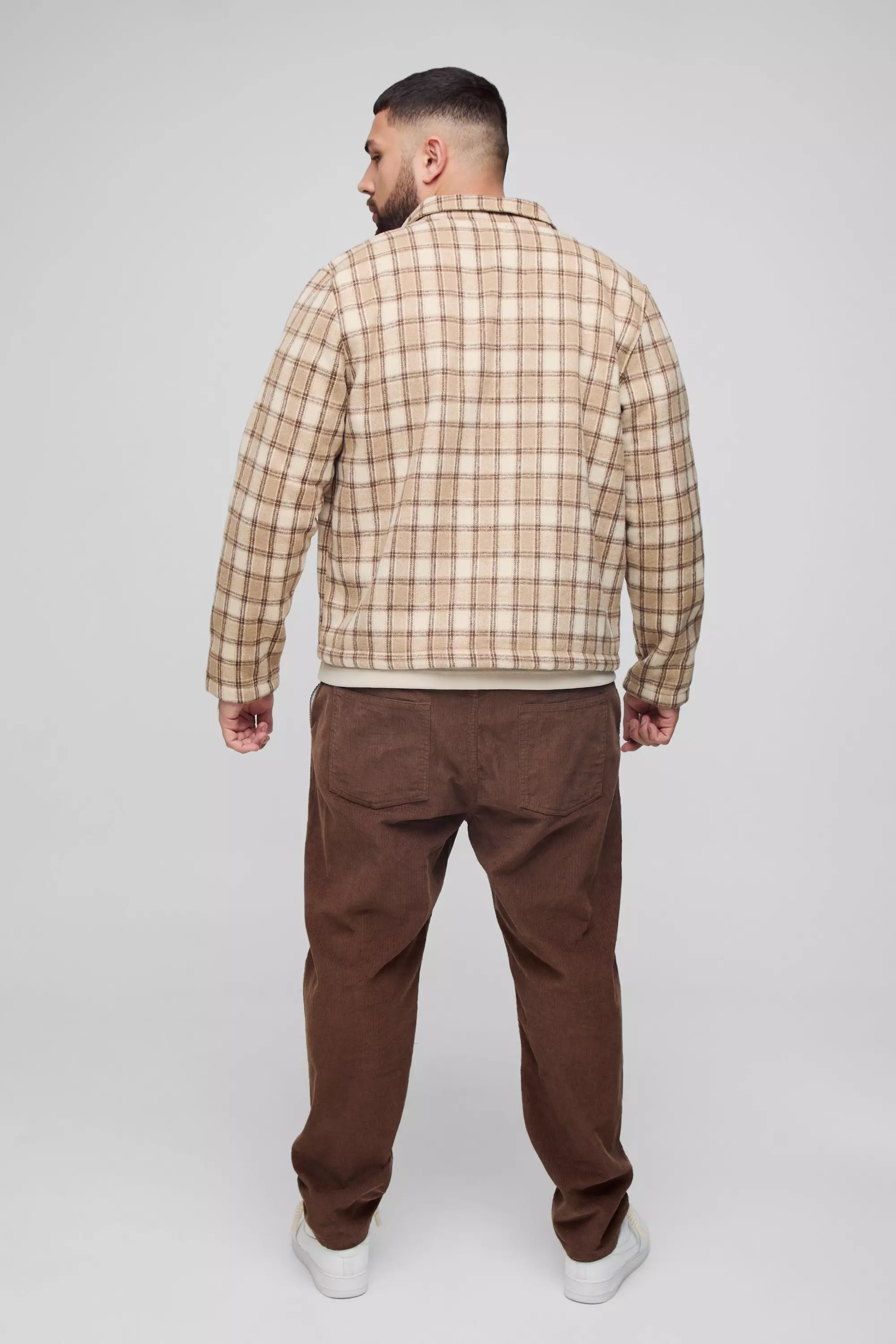 Grande taille - Surchemise en polaire à carreaux, Stone autre image