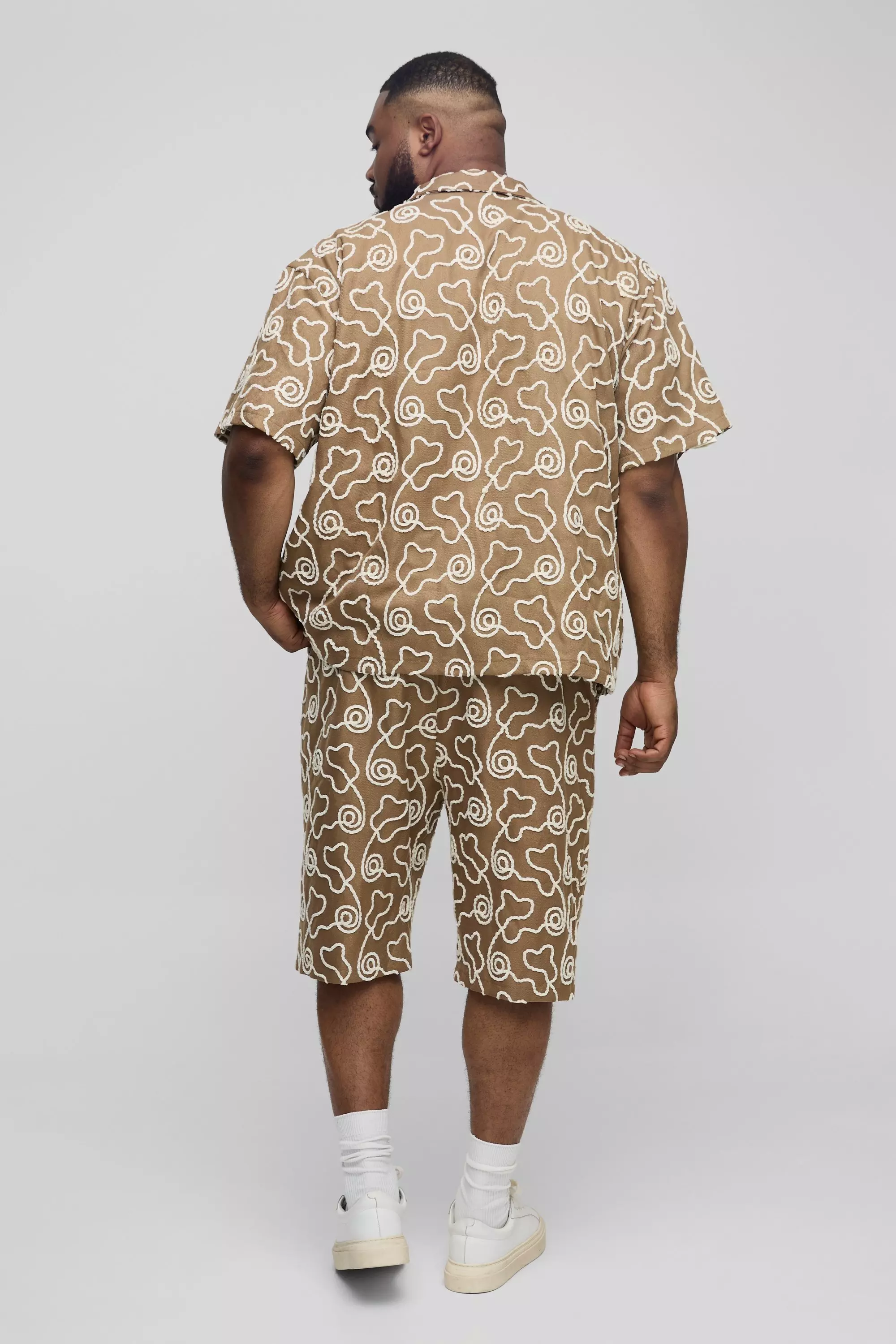 Grande taille - Short à broderie, Tan autre image