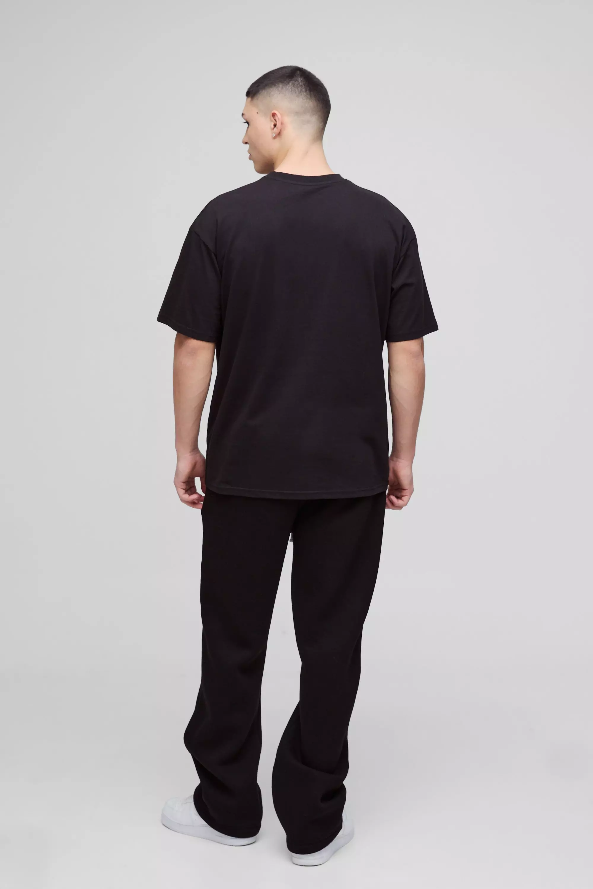 Black Straight Fit Homme Print Sweatpants alternative image