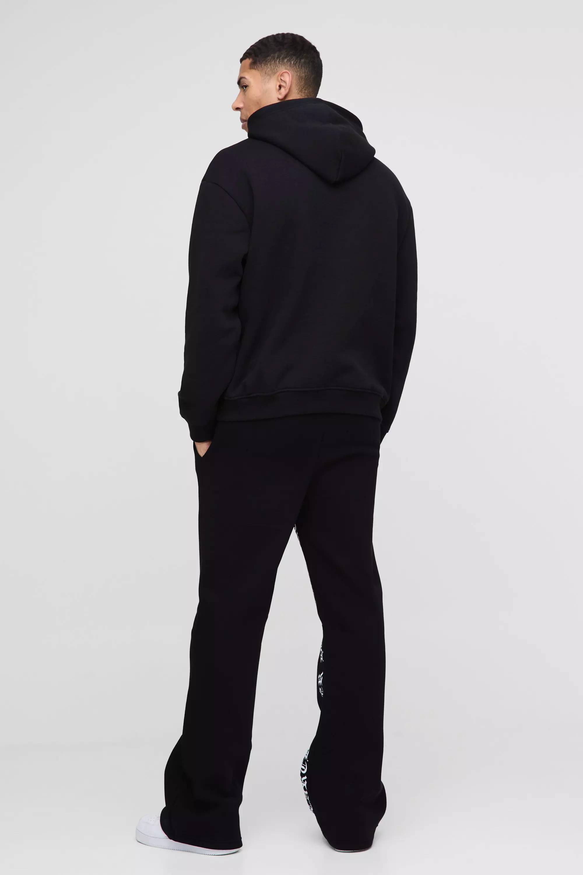 Black Relaxed Flare Heart Puff Print Gusset Print Jogger alternative image