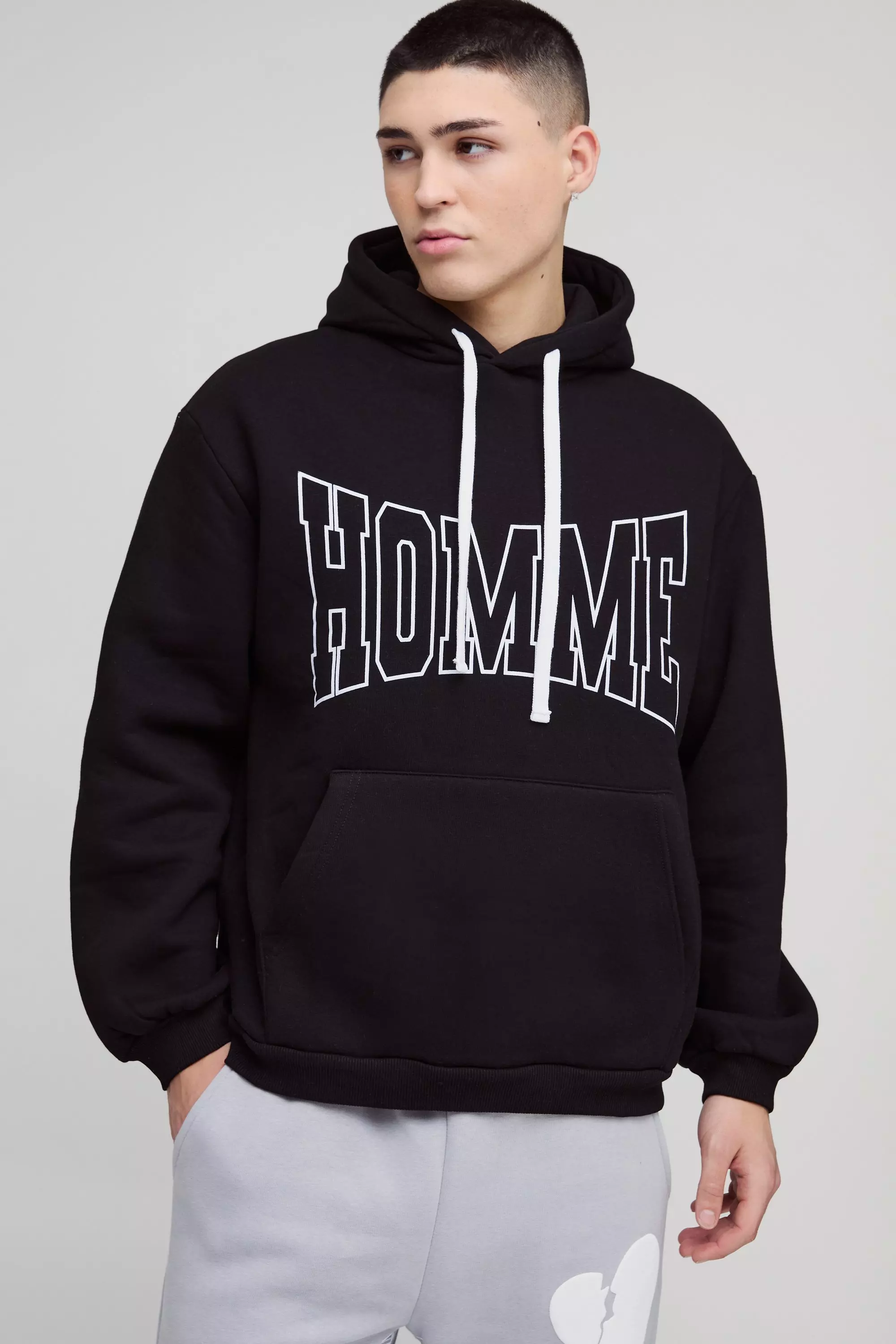 Sweat à capuche oversize à slogan, Black autre image