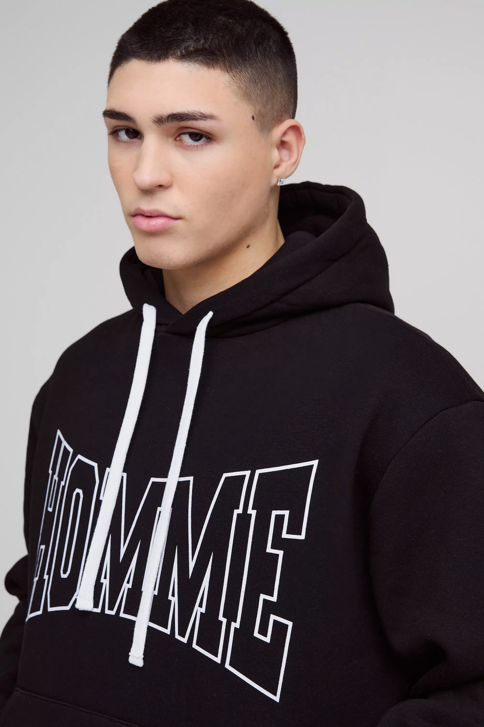 Sweat à capuche oversize à slogan, Black autre image