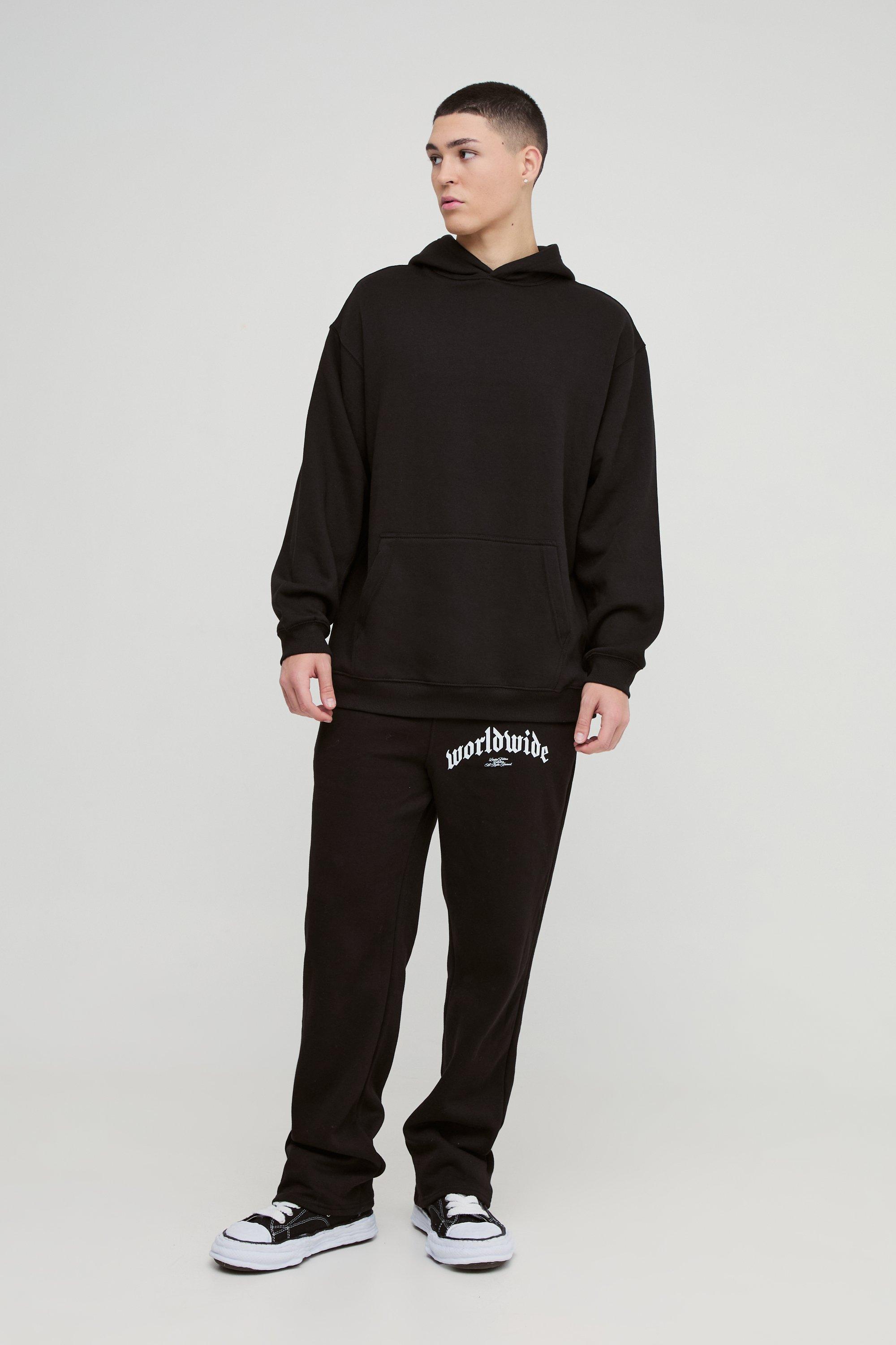 Oversized Worldwide Graphic Hooded Tracksuit | boohooMAN USA