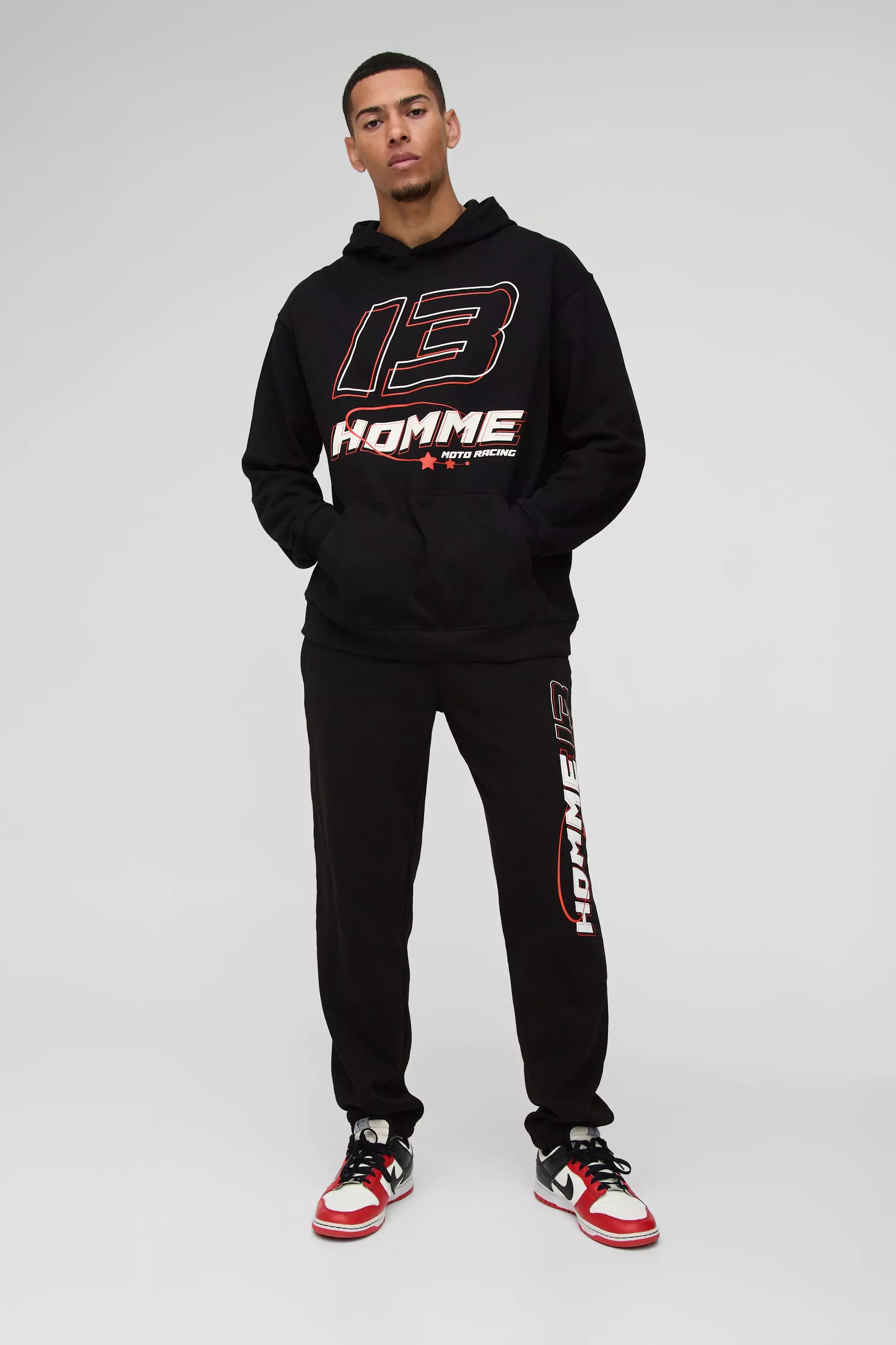 Black boohooman tracksuit sales