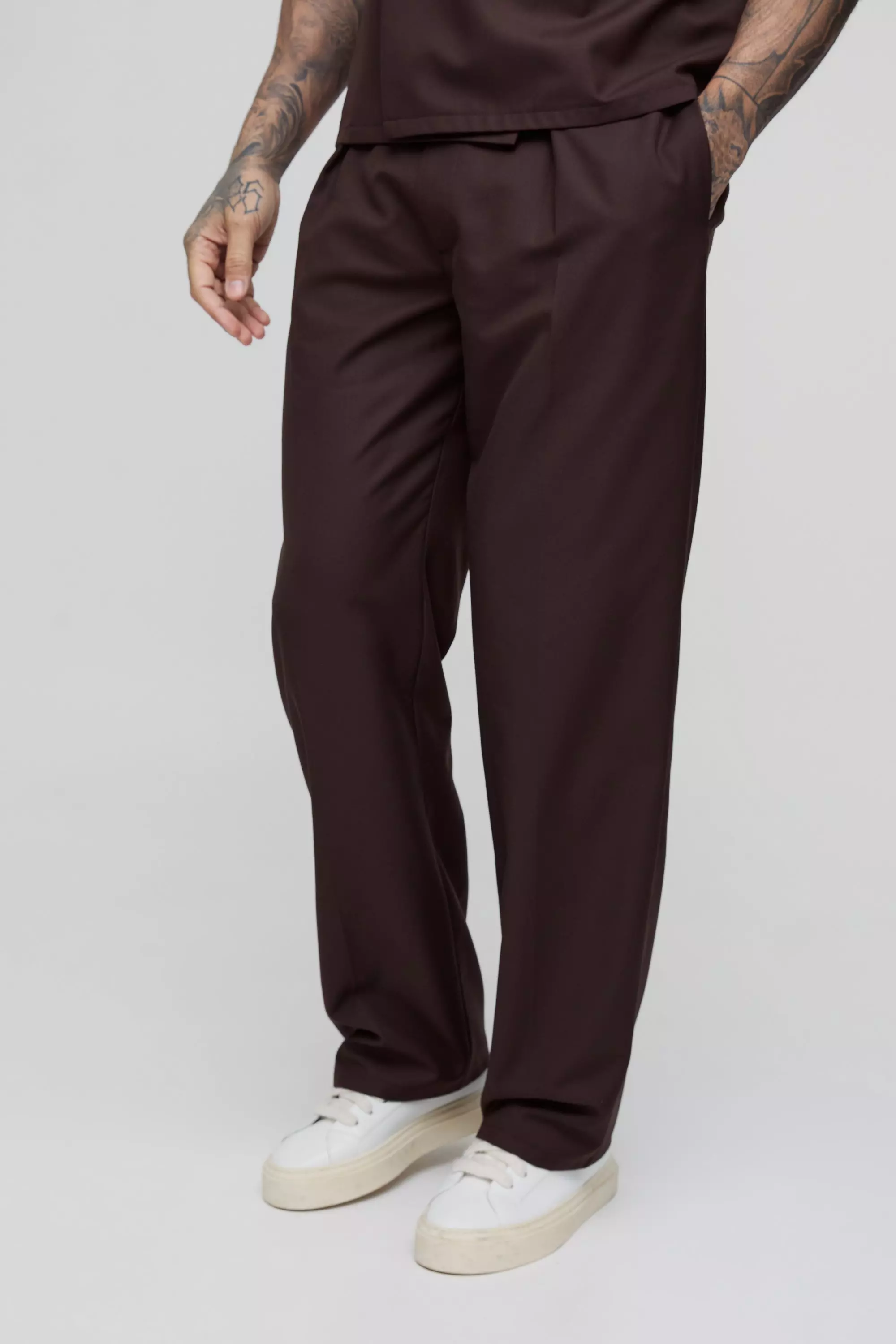 Chocolate Tall Tailored Boxy Wrap Shirt alternative image