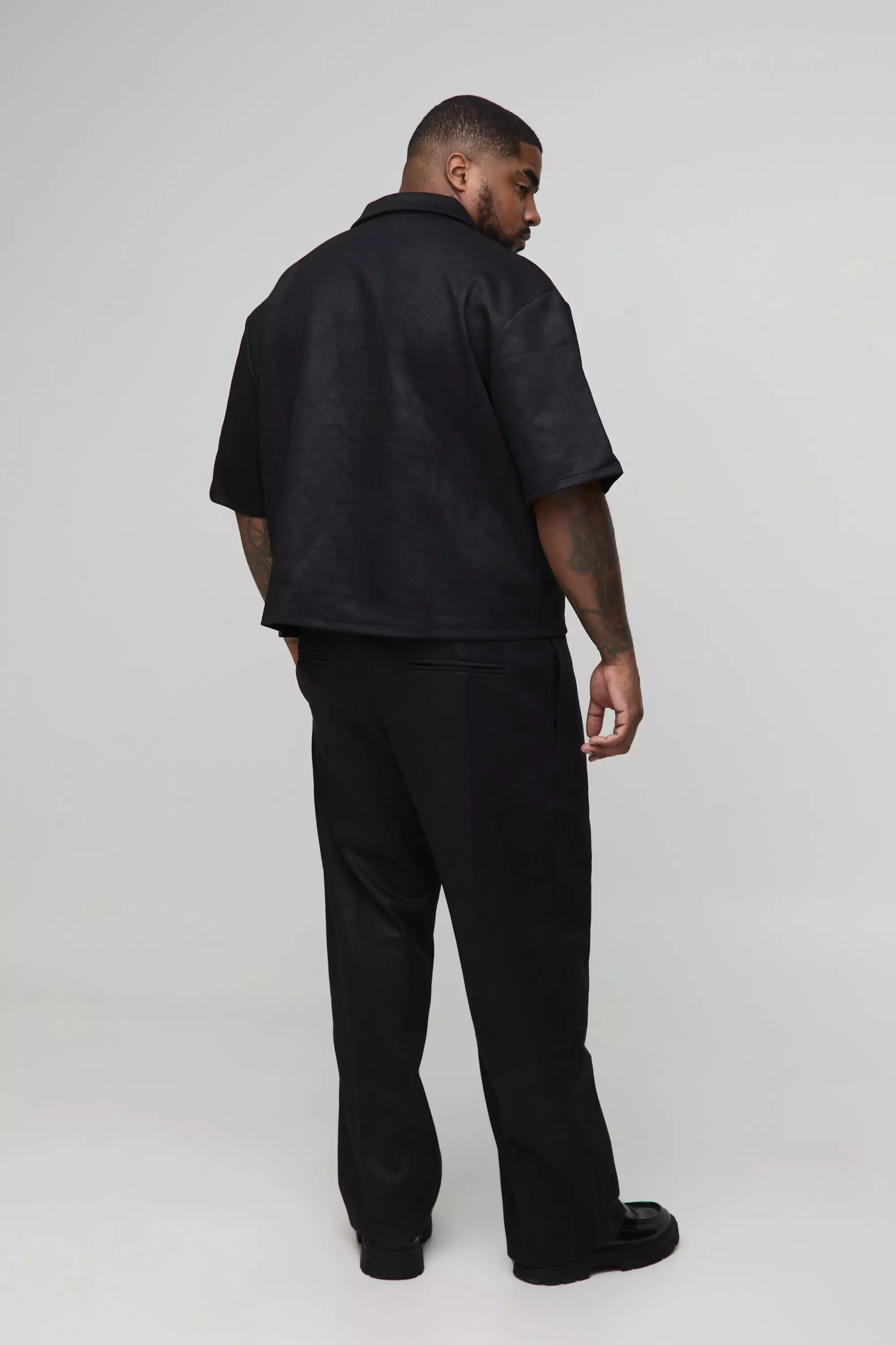 Grande taille - Chemise de tailleur en synthétique, Black autre image
