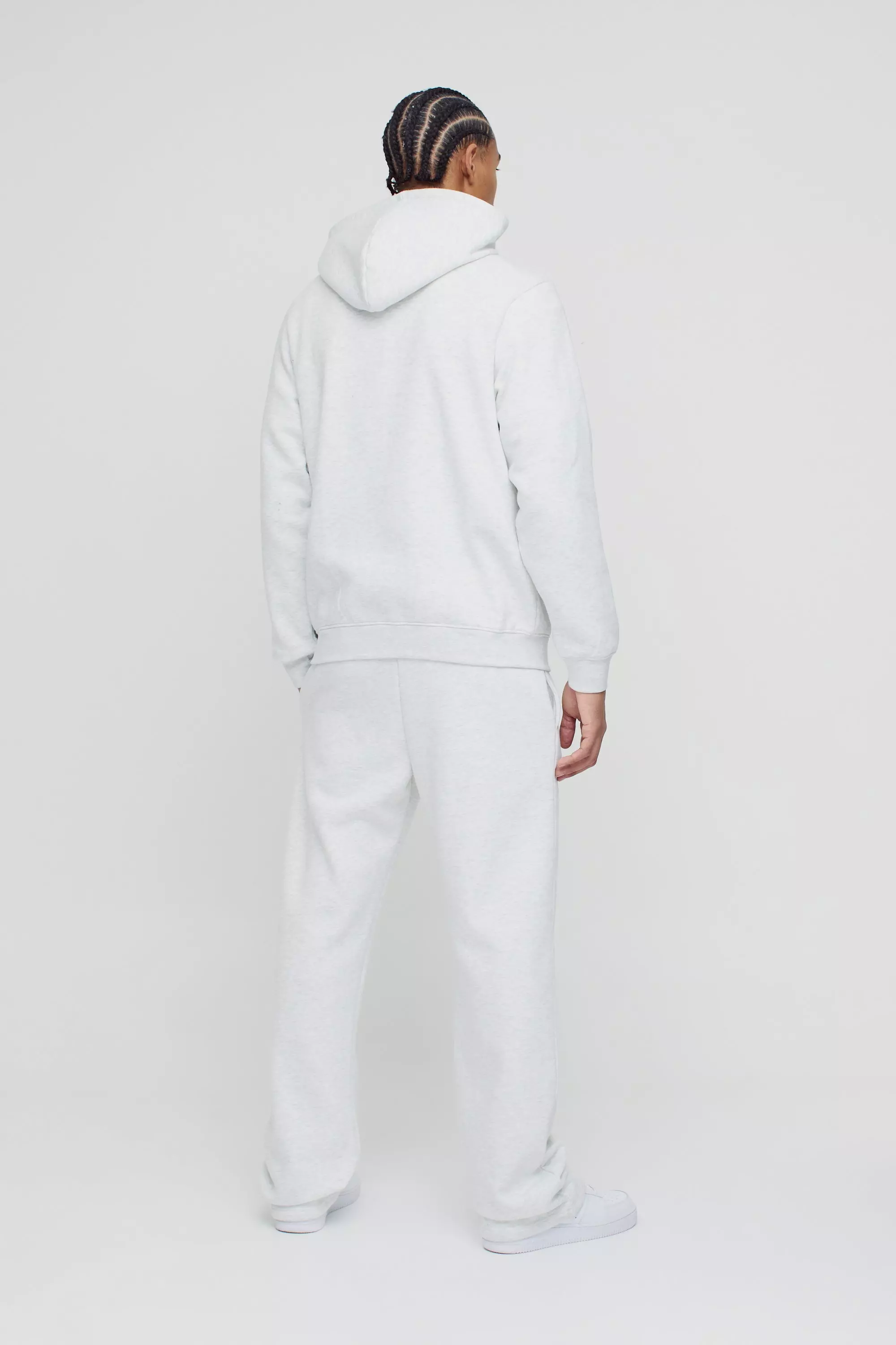 Grey marl 330GSM Basic Regular Fit Over The Head Hoodie alternative image