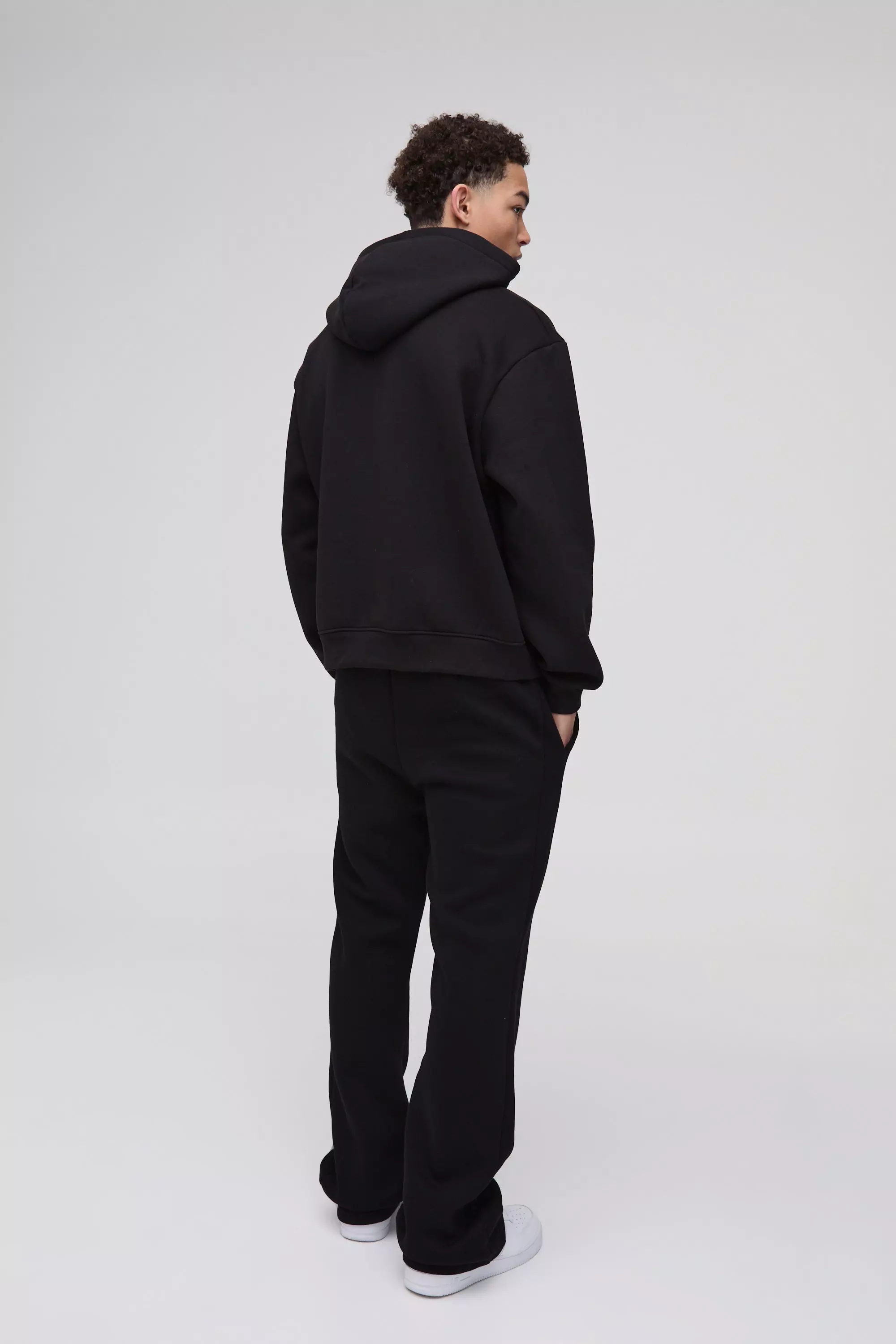 Black 330GSM Basic Oversized Boxy Hoodie alternative image