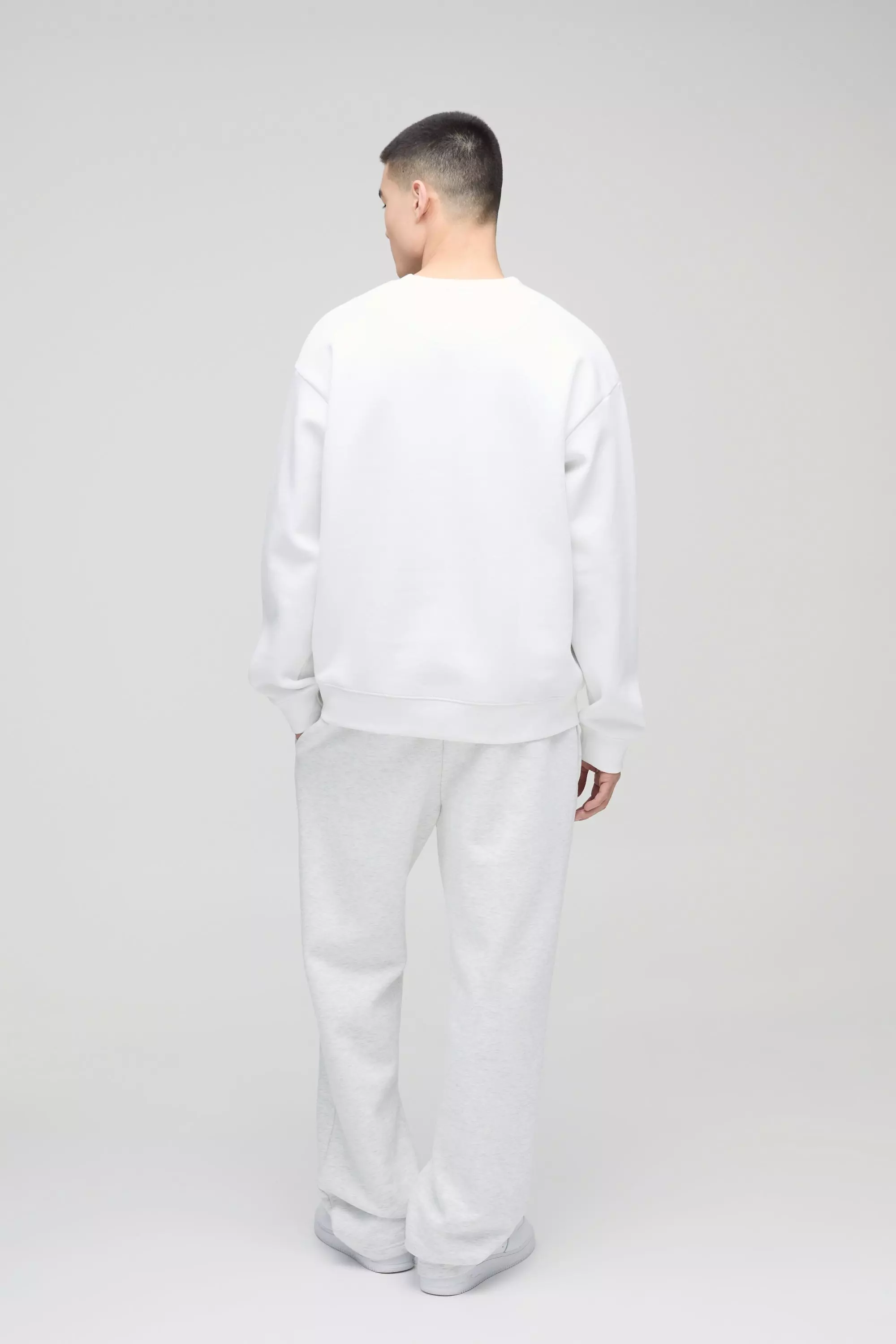 Felpa A Girocollo Oversize Basic Da 330 G/Mq, White immagine alternativa