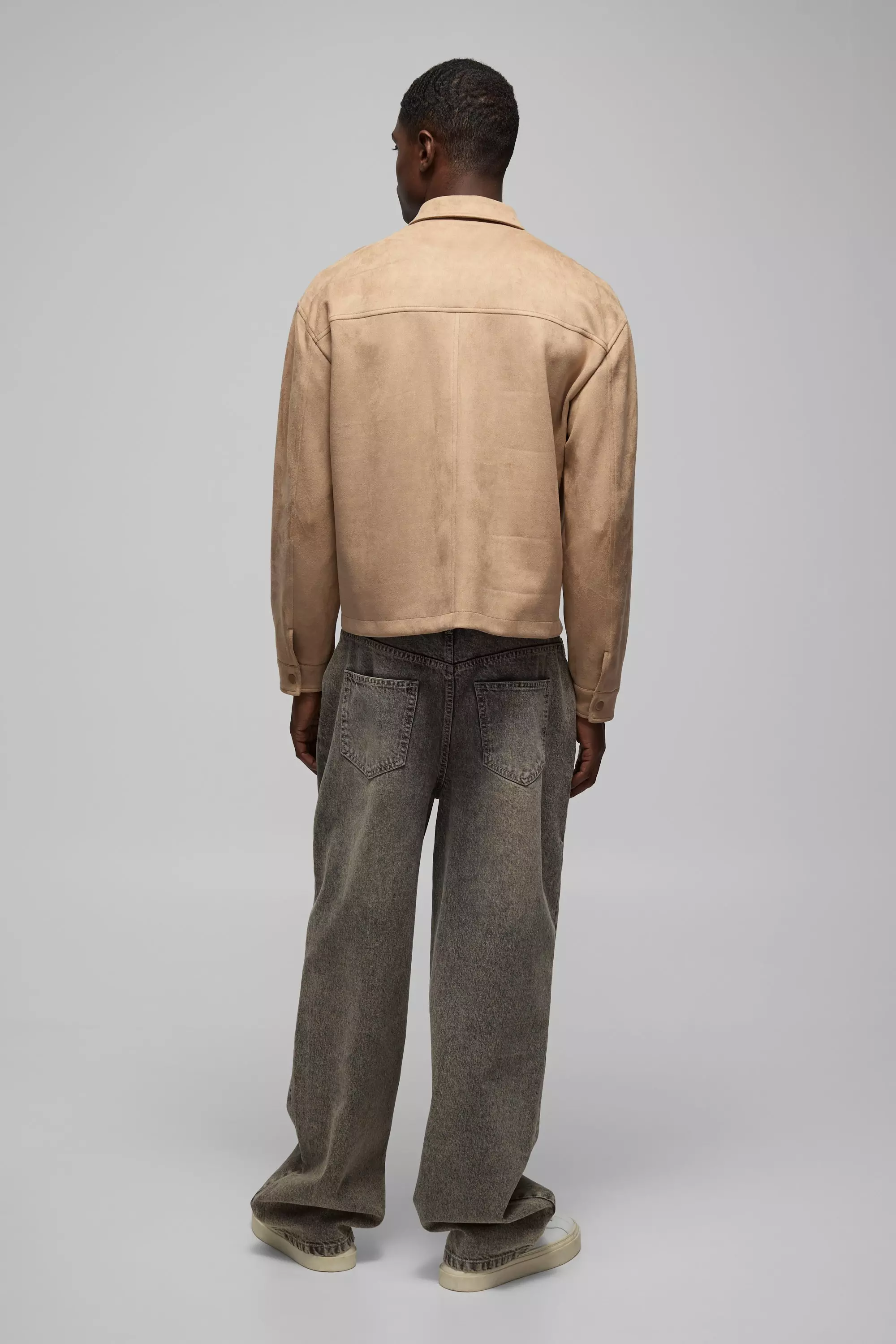 Sand Oversized Western Suedette Overshirt alternative image