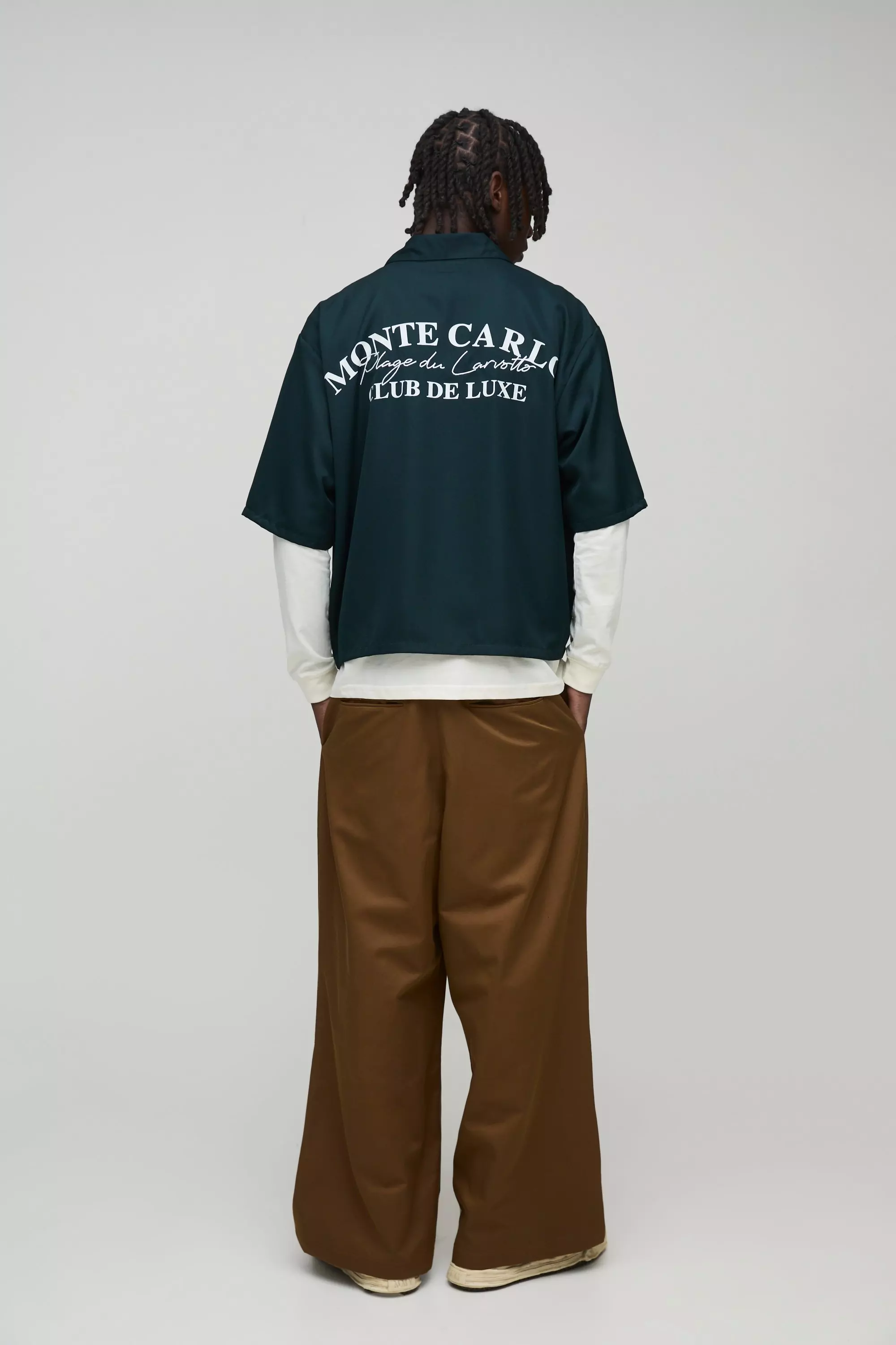 Khaki Oversized Monte Carlo Revere  Shirt alternative image