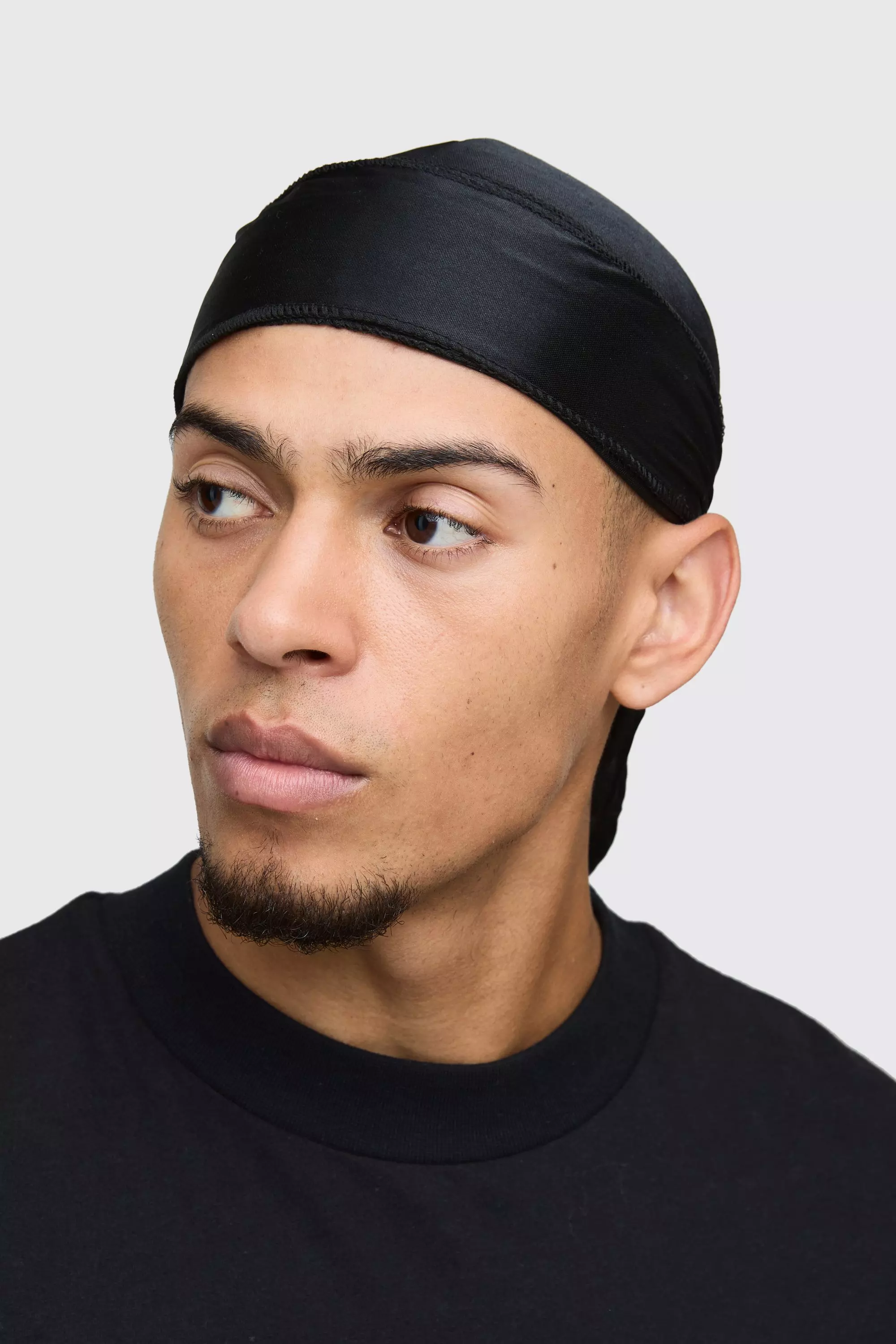 Black Satin Durag In Black