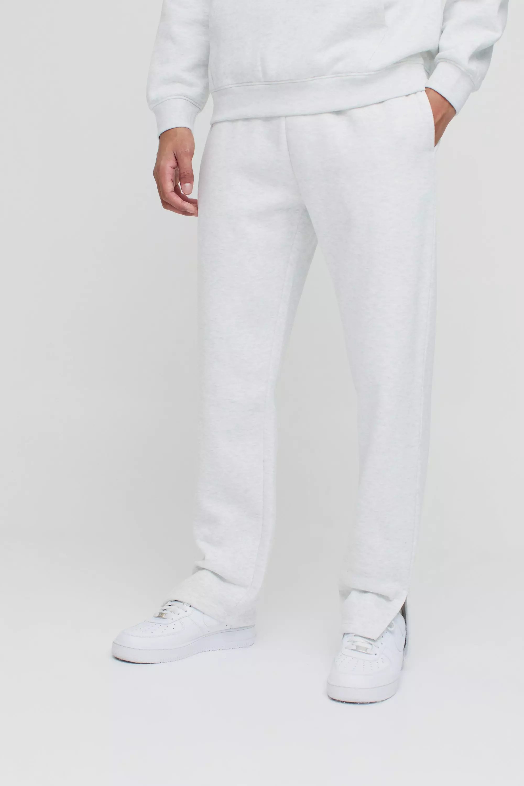 330Grm Jogginghose mit geteiltem Saum, Grey marl alternatives Bild