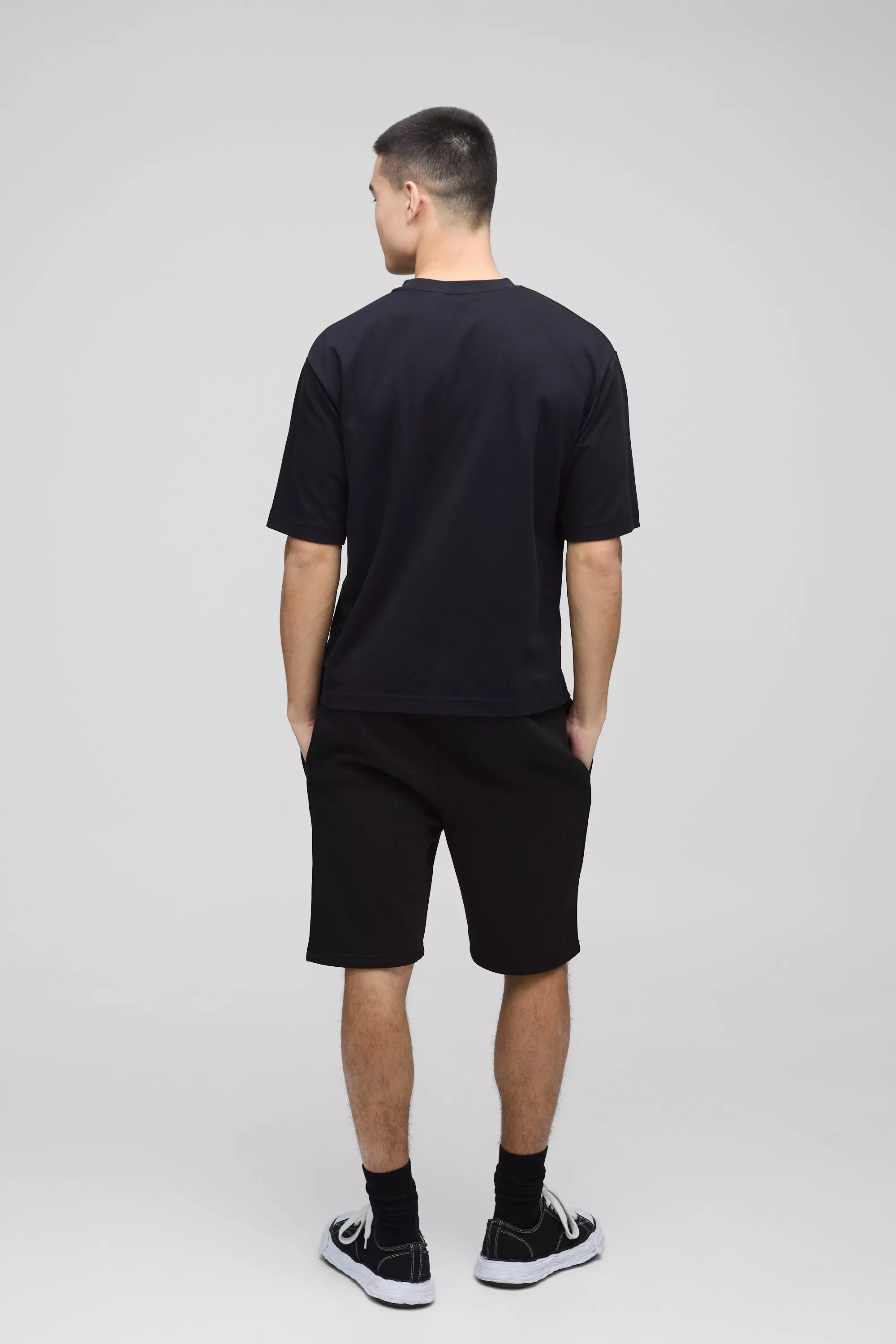 Slim Fit Mid Length Basic Shorts | boohooMAN USA