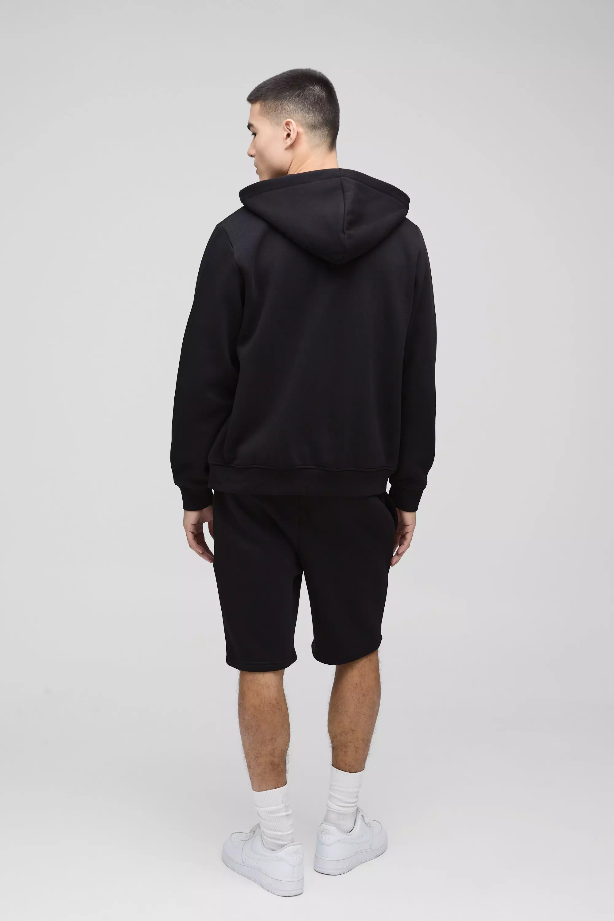 Black Slim Fit Mid Length BM Signature Shorts alternative image