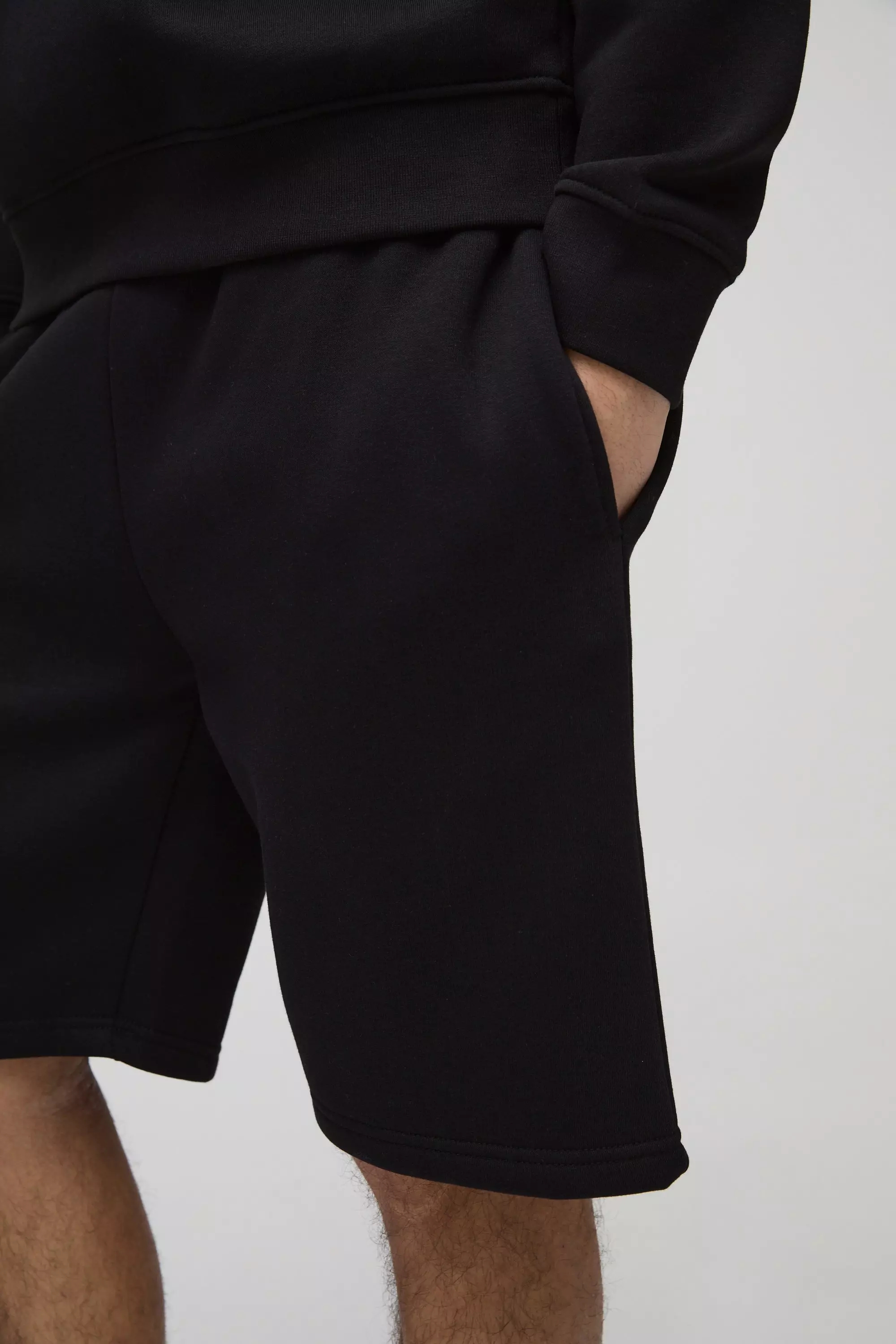 Pantaloncini Basic Comodi Di Media Lunghezza, Black immagine alternativa